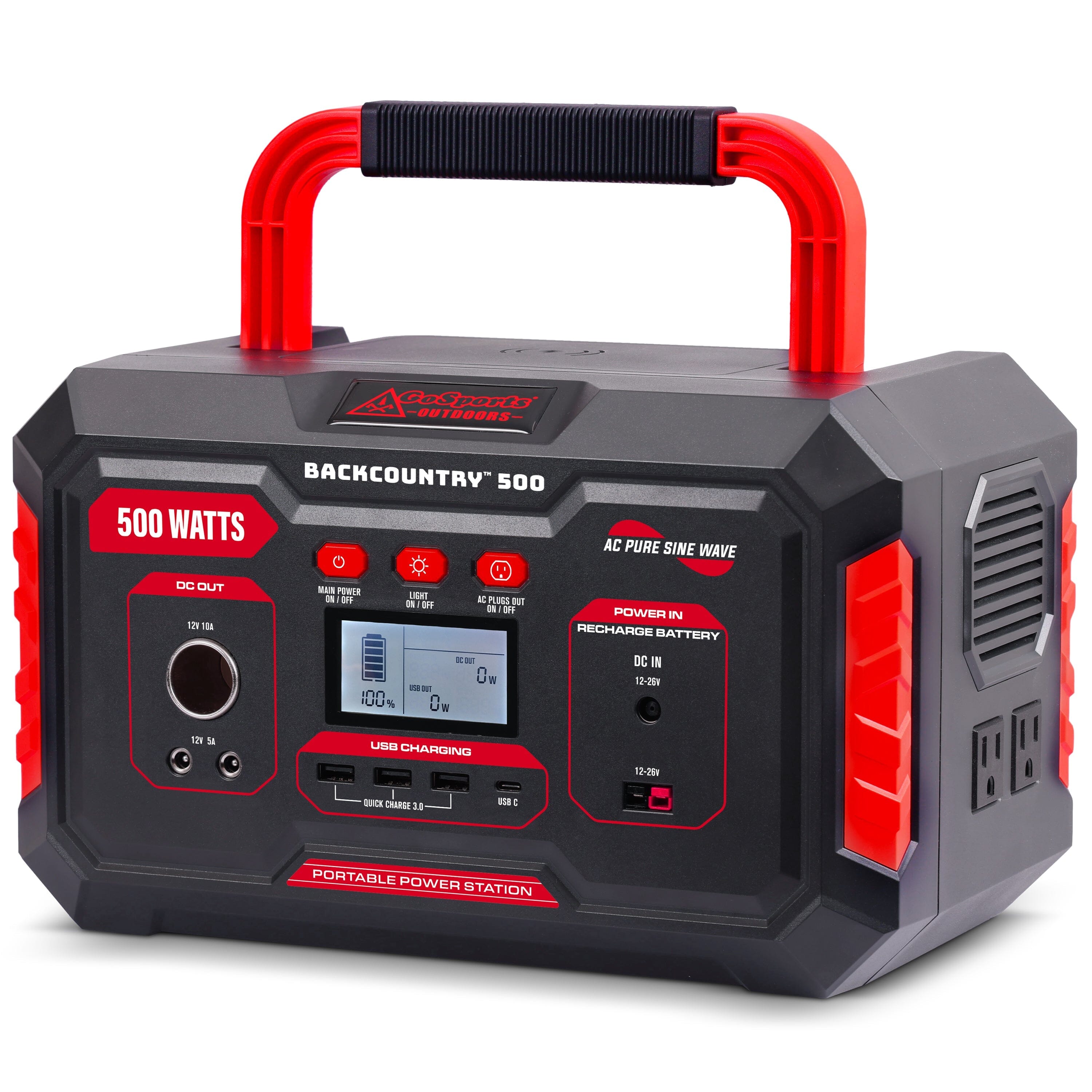 the black 500 watt portable power station