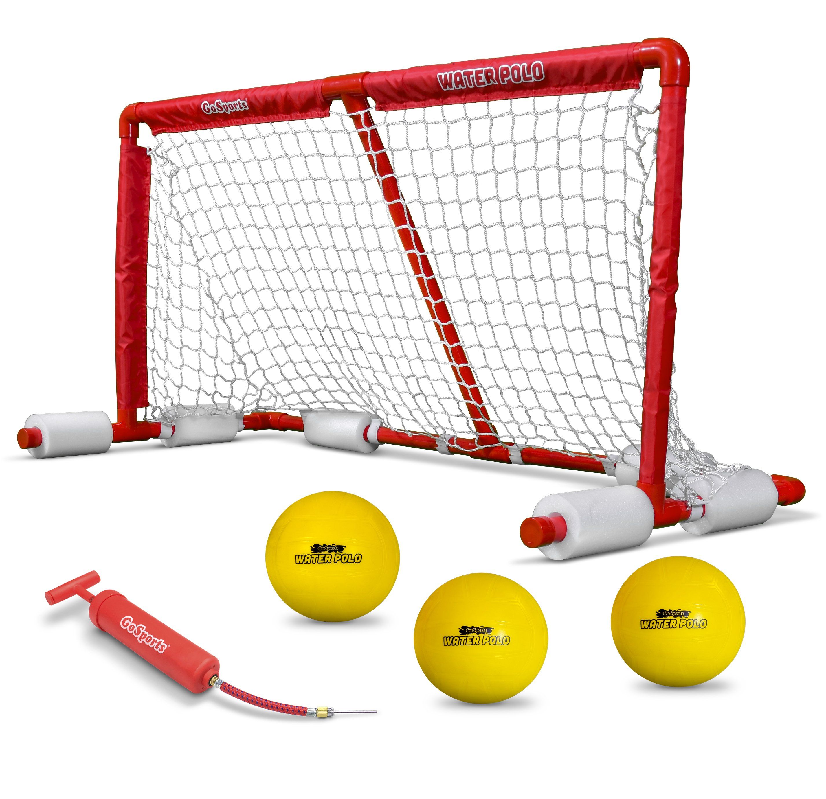 a soccer goal set with balls and a ball