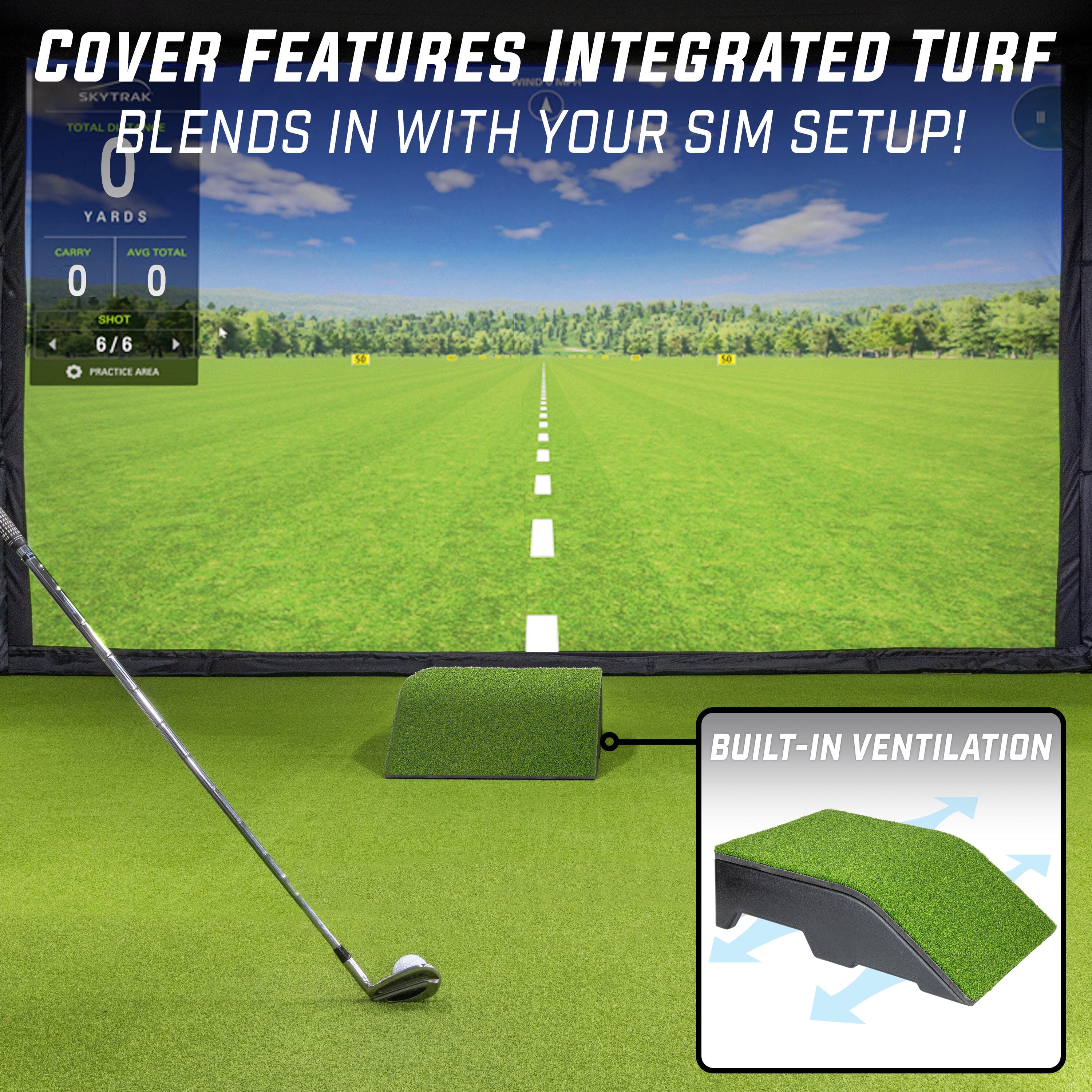 GoSports Golf Simulator Projector Cover with Turf - Floor Mounted Enclosure for LED Projectors with Turf - Floor Mounted Enclosure for LED Projectors GoSports 