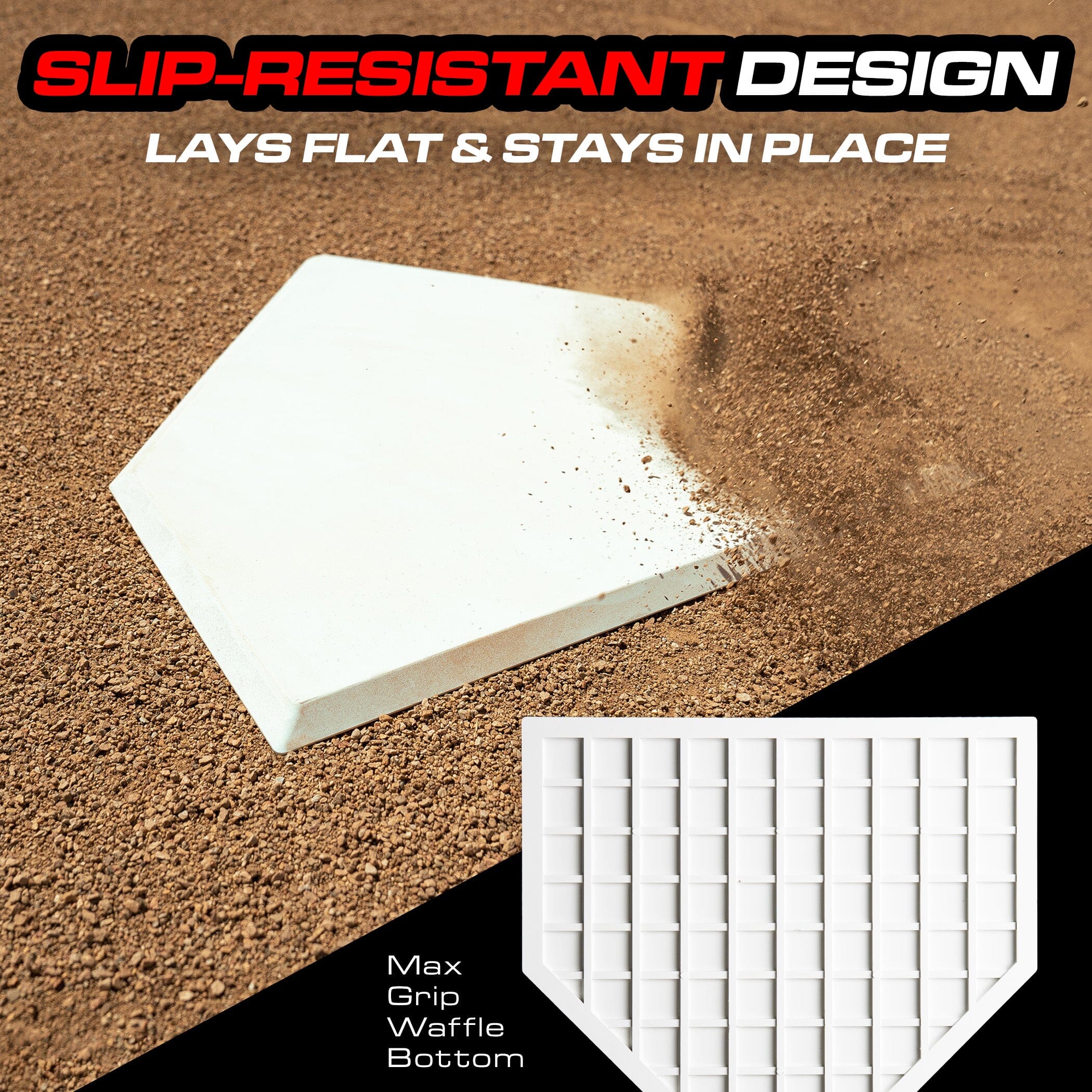 GoSports Baseball & Softball Home Plate - Heavy-Duty Rubber Throw Down Base with Waffle Bottom GoSports 