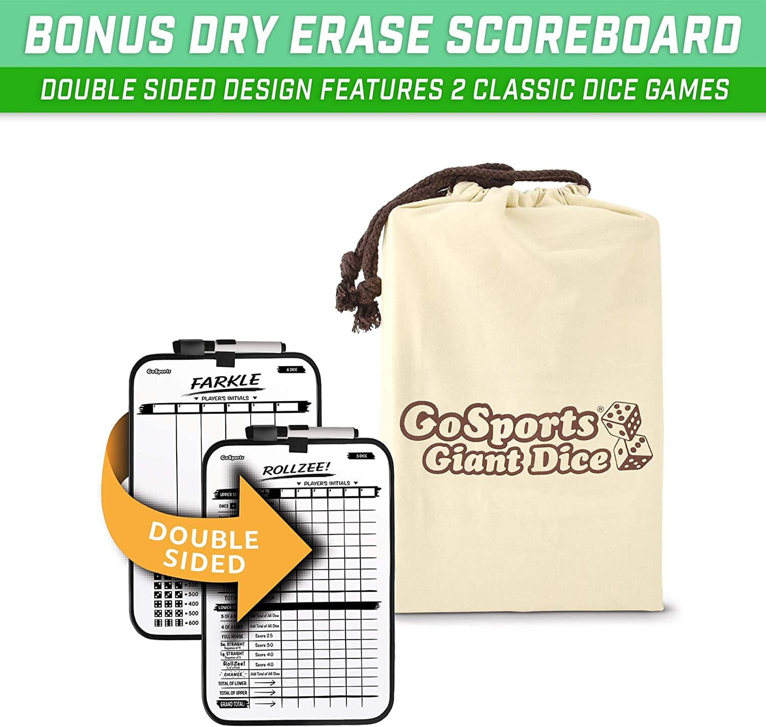 GoSports Giant 2.5" Wooden Playing Dice Set Giant Dice GoSports 