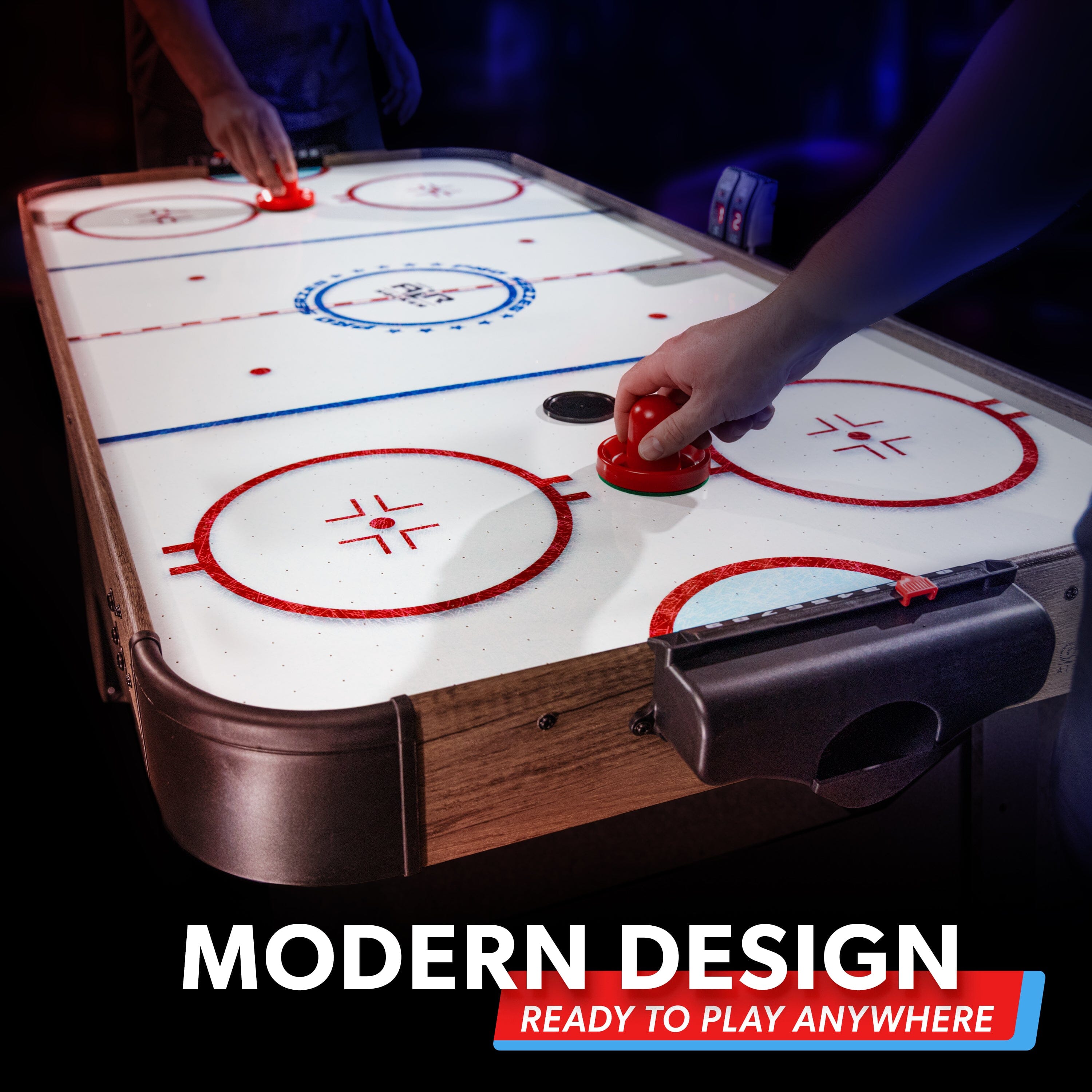 GoSports 48 Inch Air Hockey Arcade Table for Kids - Oak or Black
