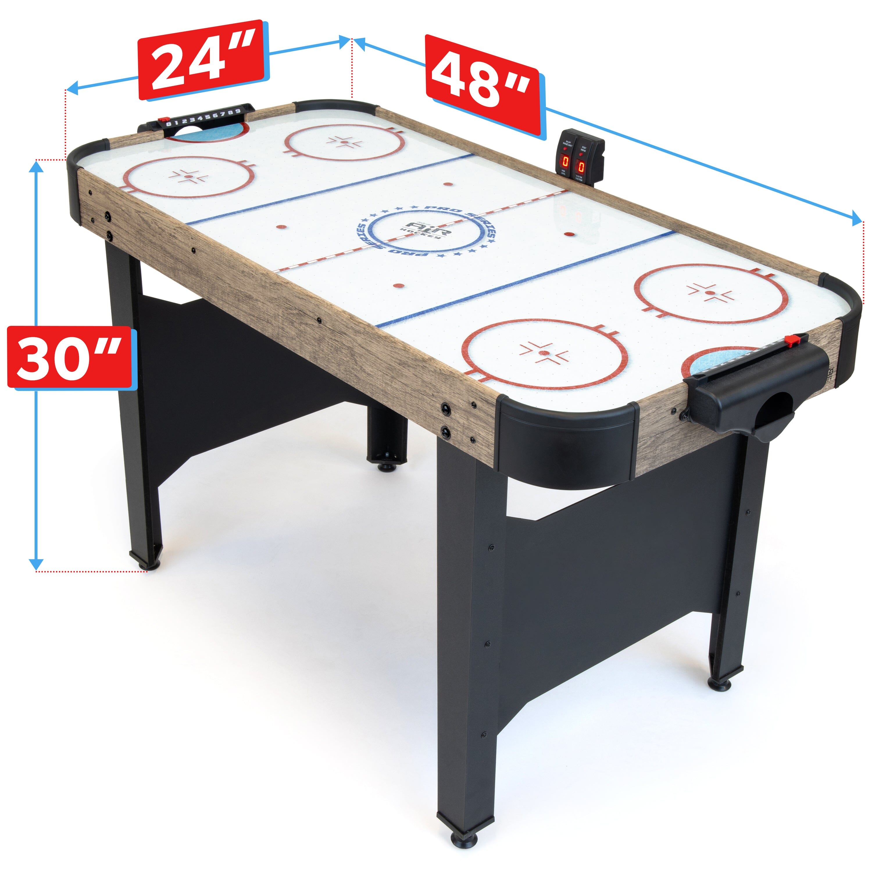 GoSports 48 Inch Air Hockey Arcade Table for Kids - Oak or Black
