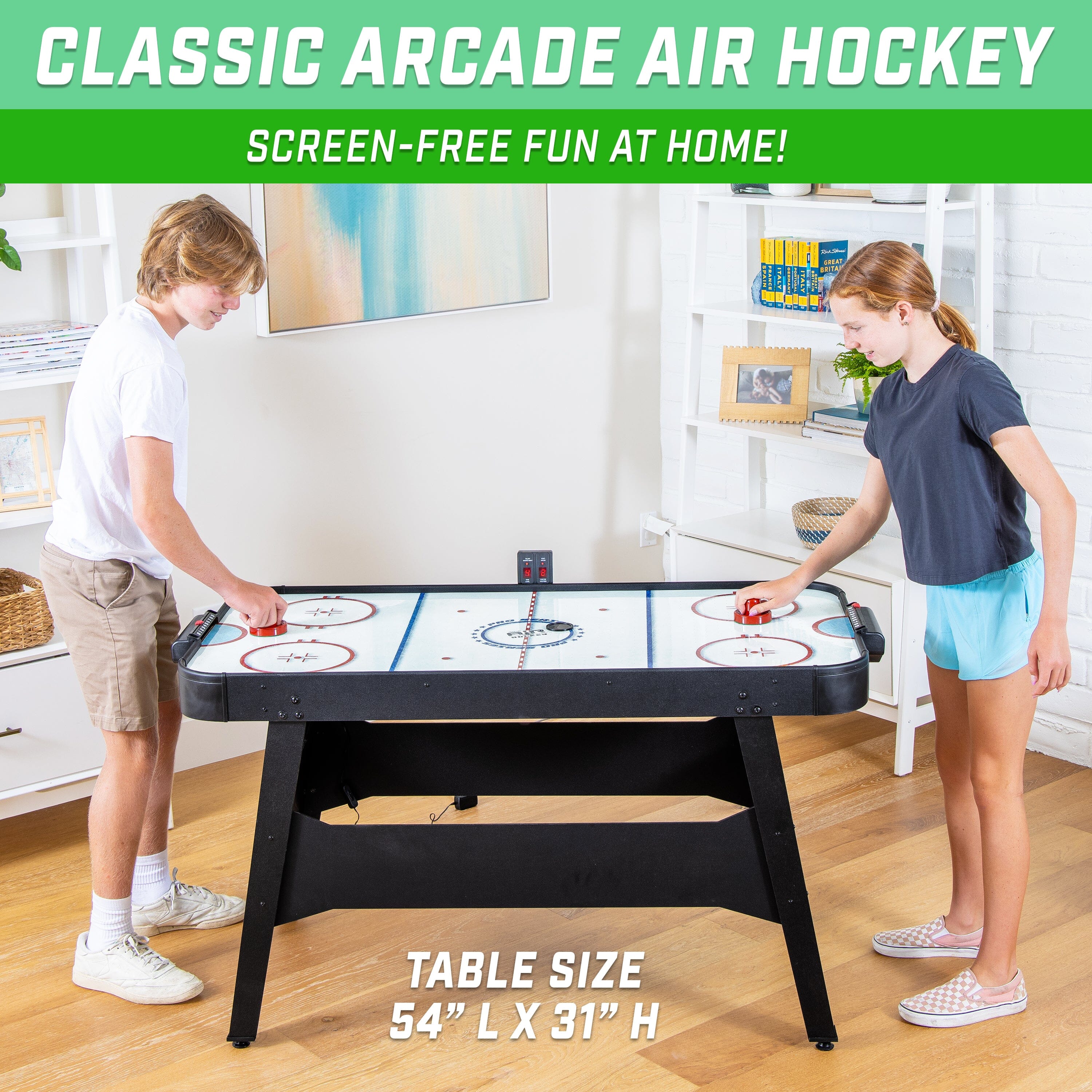 GoSports 54 Inch Air Hockey Arcade Table for Kids & Adults