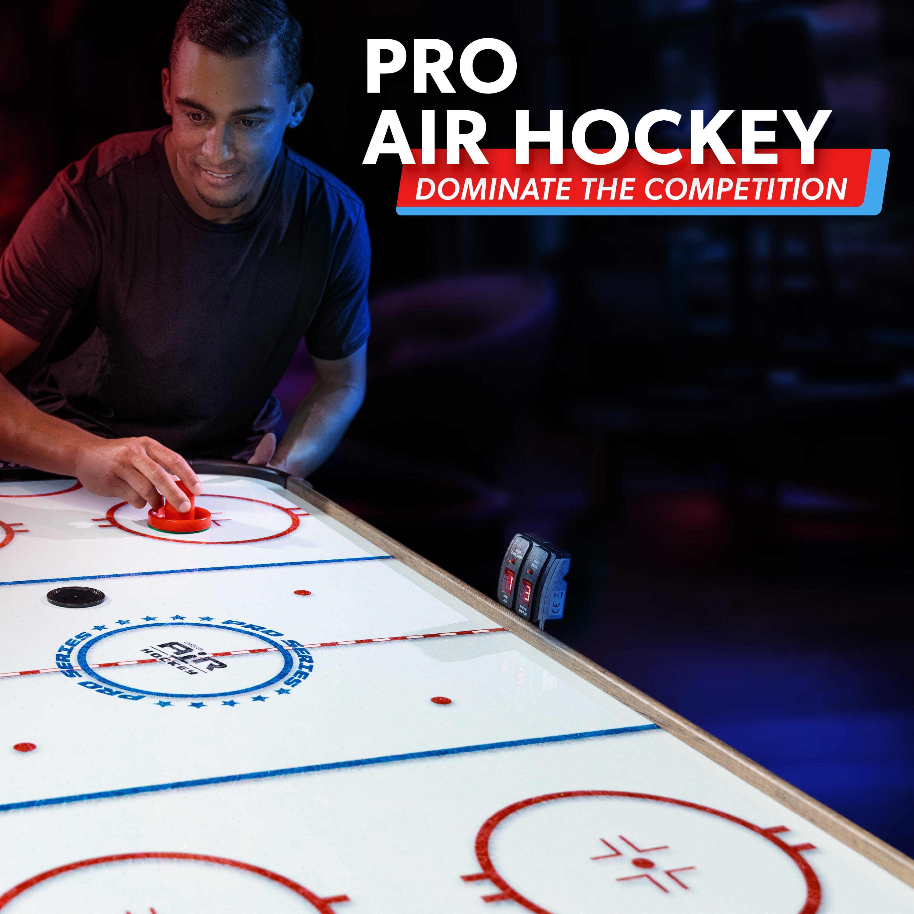 GoSports 54 Inch Air Hockey Arcade Table for Kids & Adults - Oak