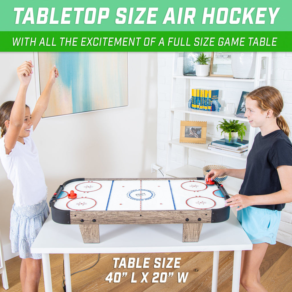 GoSports 40 Inch Table Top Air Hockey Game for Kids - Oak GoSports 