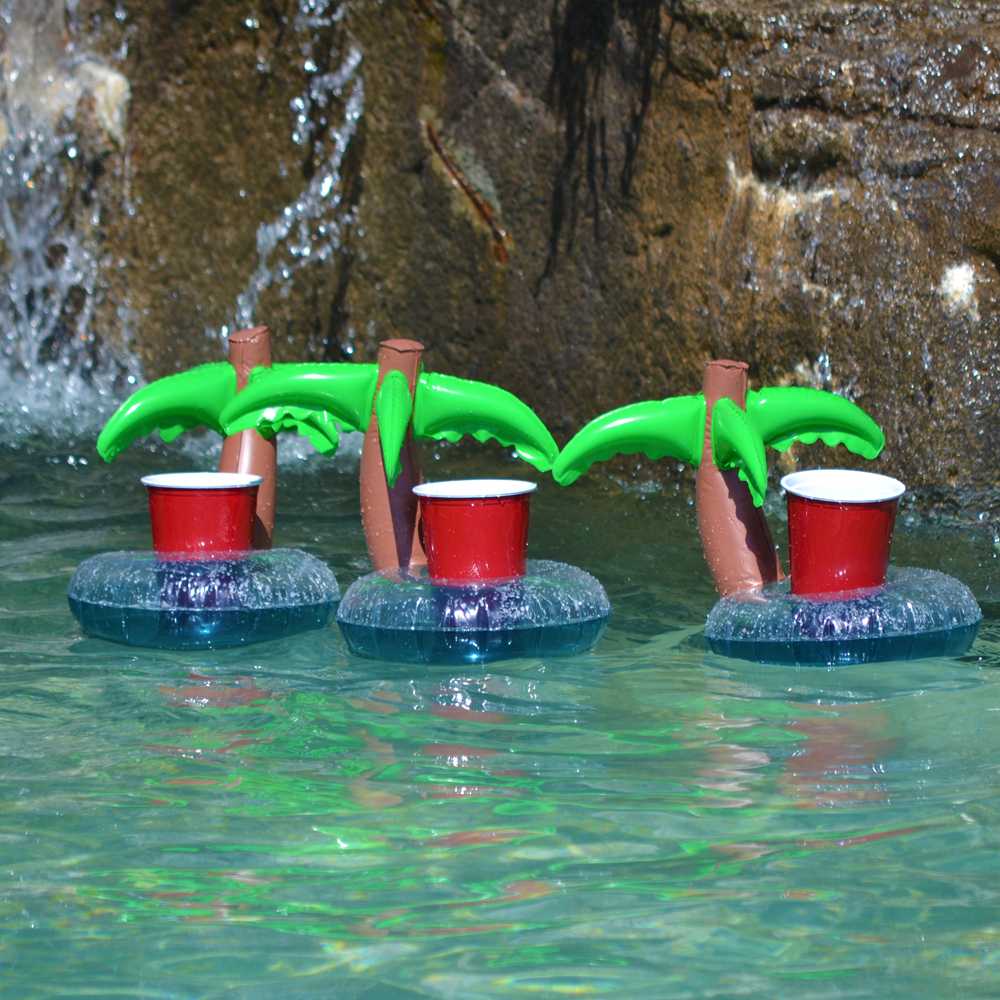 GoFloats Inflatable Drink Holders 3-Pack - Palm GoFloats 