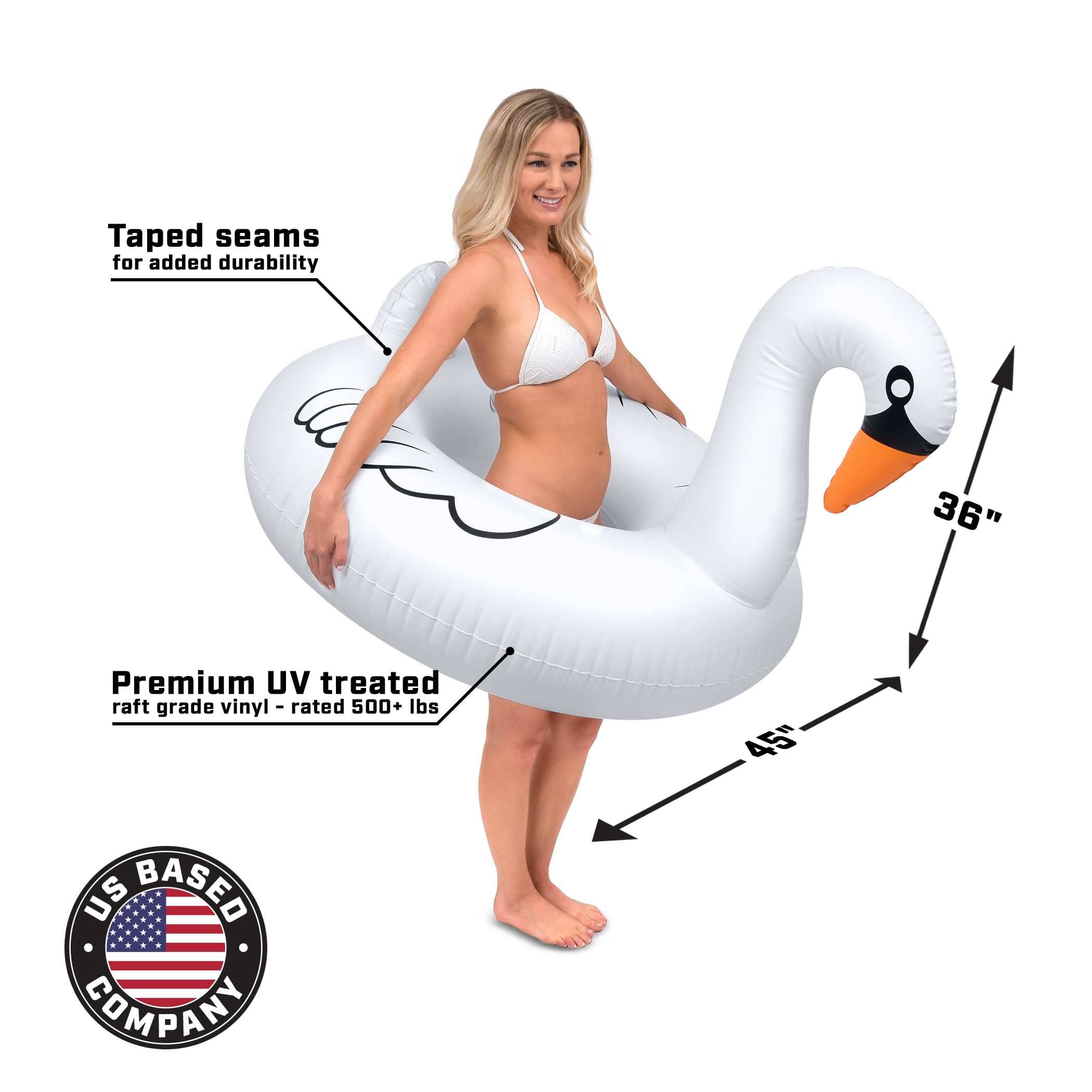 GoFloats Party Tube Inflatable Raft - Swan GoFloats 