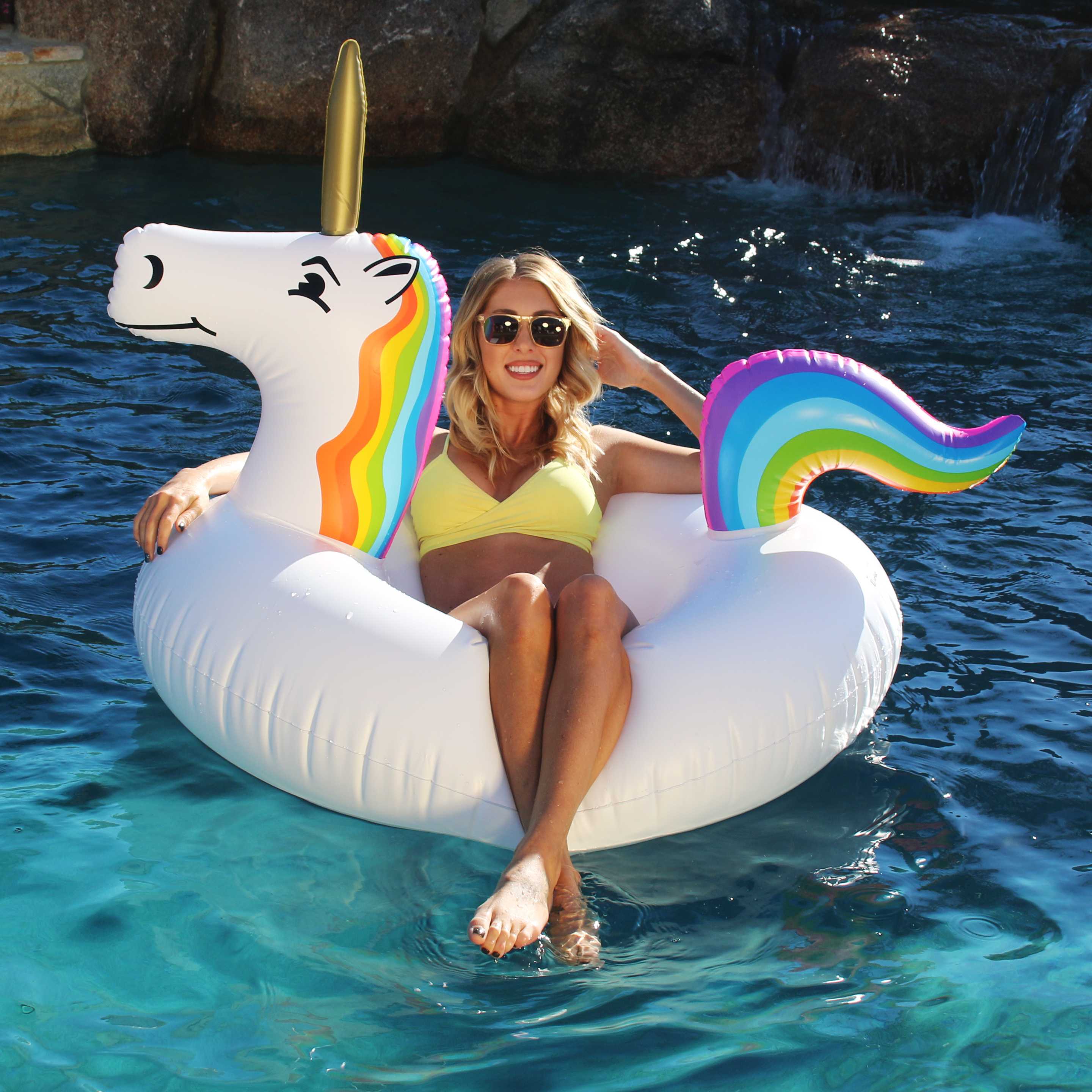 GoFloats Party Tube Inflatable Raft - Unicorn GoFloats 