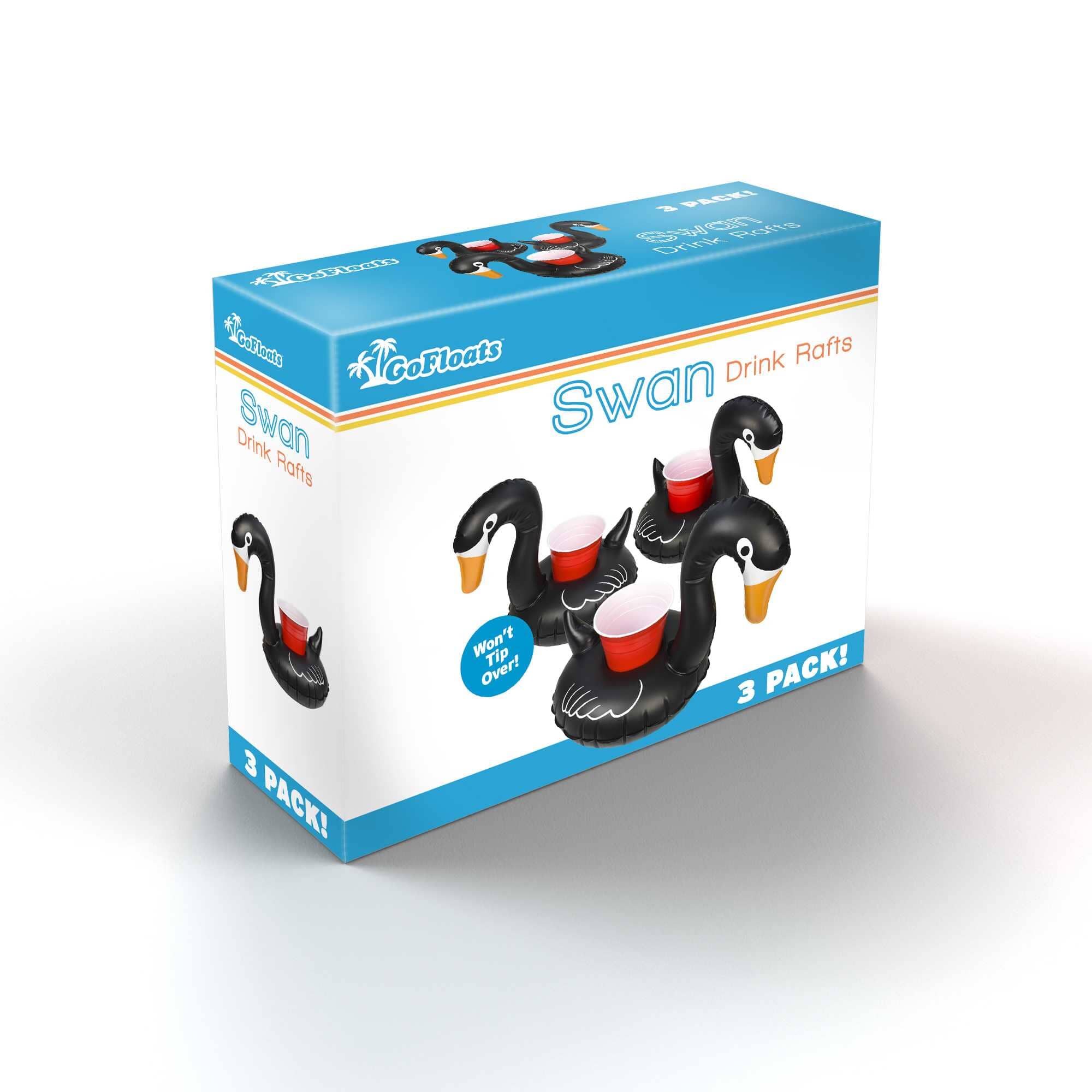 GoFloats Inflatable Drink Holders 3-Pack - Black Swan GoFloats 