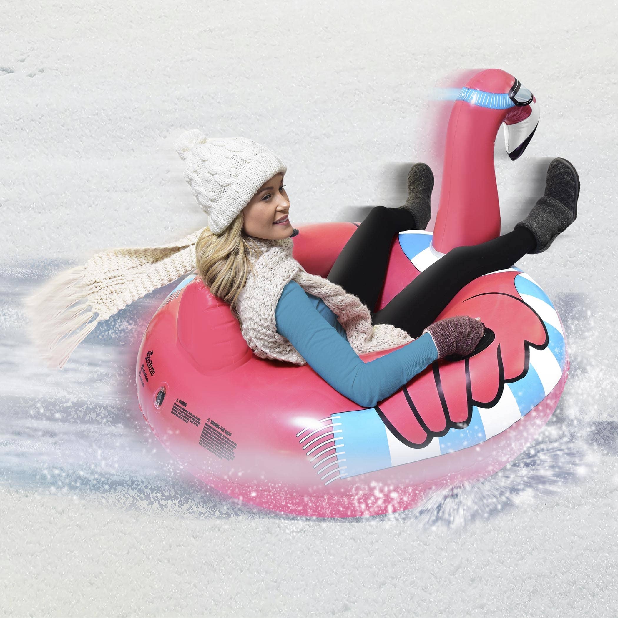 GoFloats Inflatable Winter Snow Tube Sled - Flamingo GoFloats 