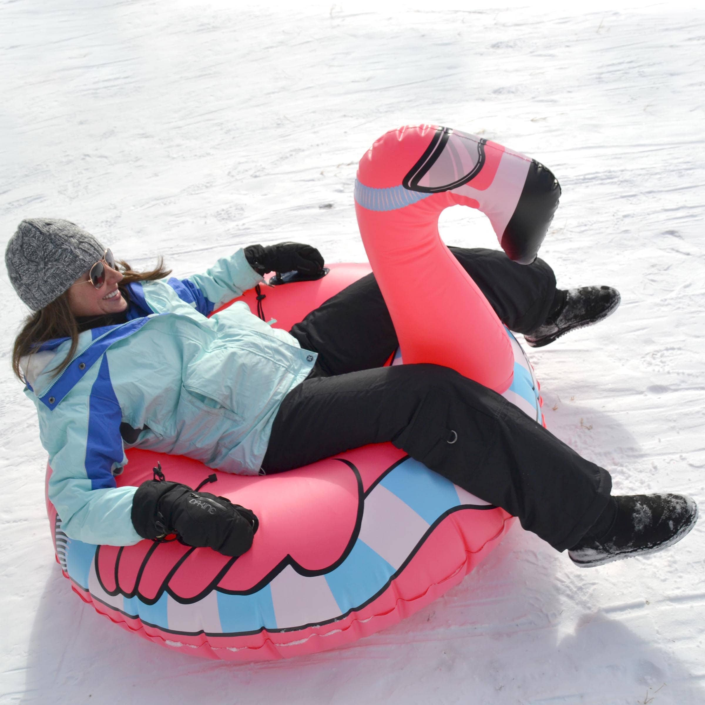 GoFloats Inflatable Winter Snow Tube Sled - Flamingo GoFloats 