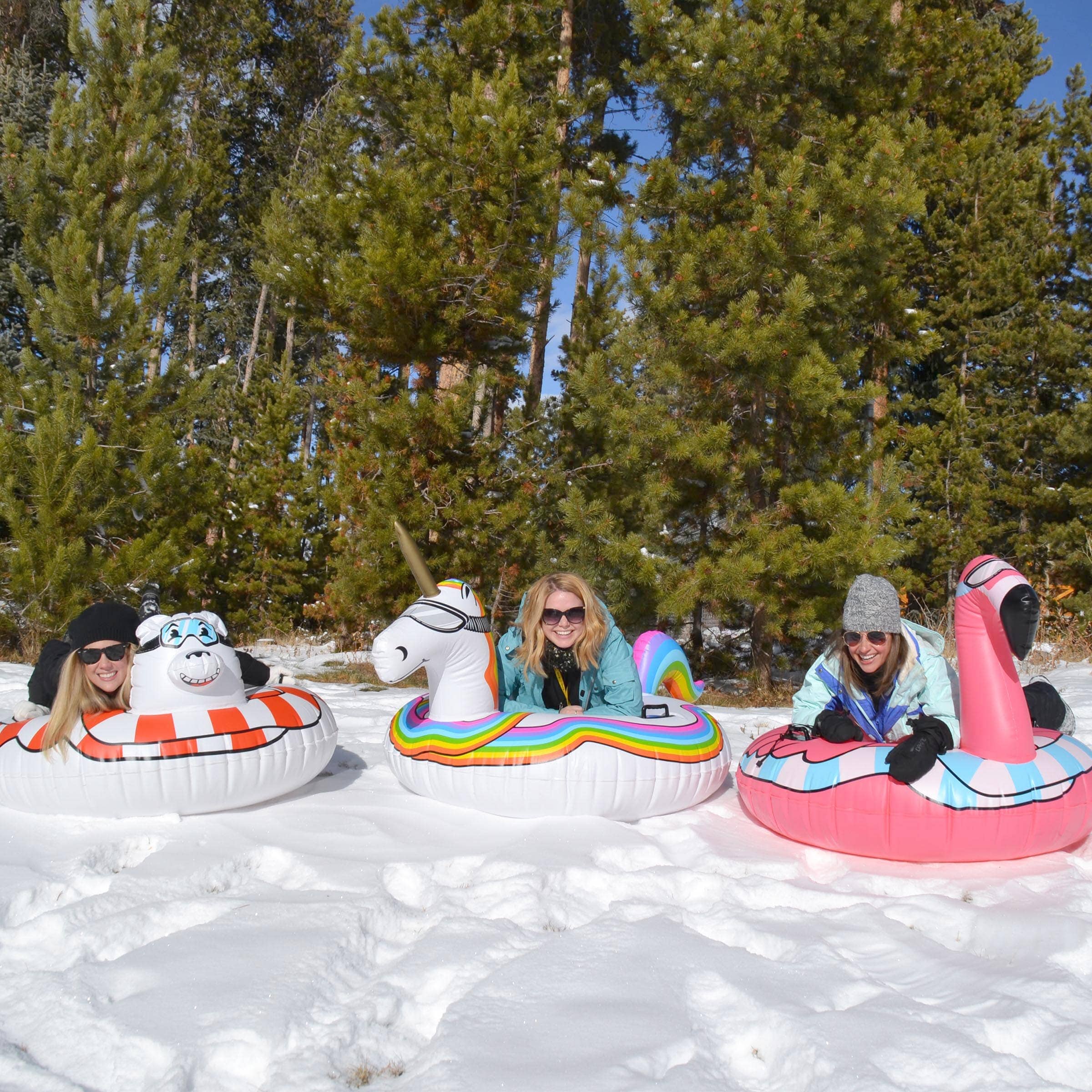 GoFloats Inflatable Winter Snow Tube Sled - Flamingo GoFloats 