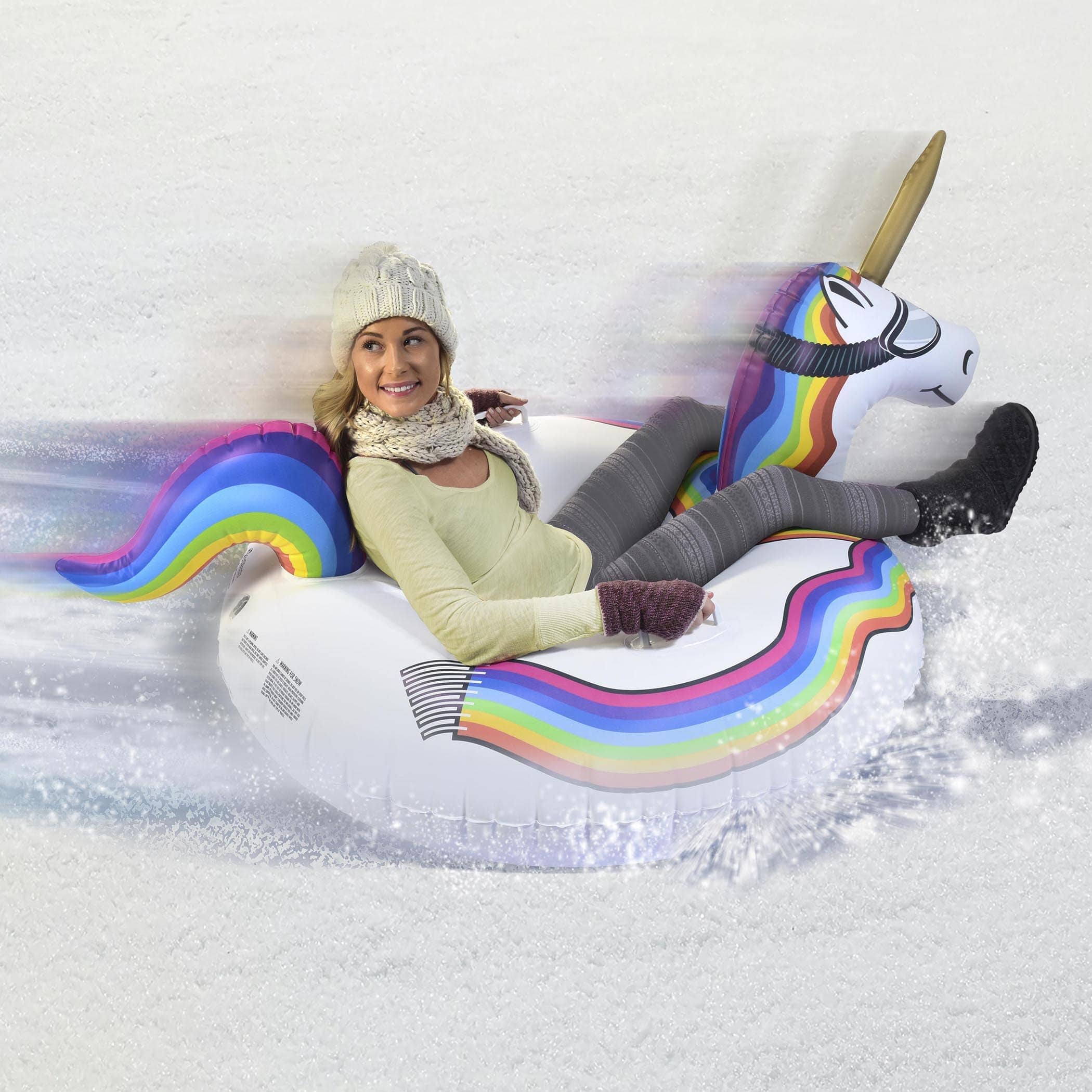 GoFloats Inflatable Winter Snow Tube Sled - Unicorn GoFloats 