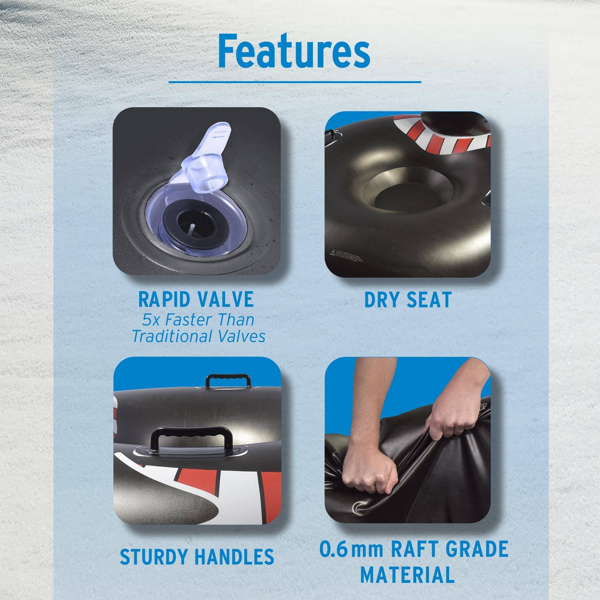 GoFloats Inflatable Winter Snow Tube Sled - Penguin GoFloats 