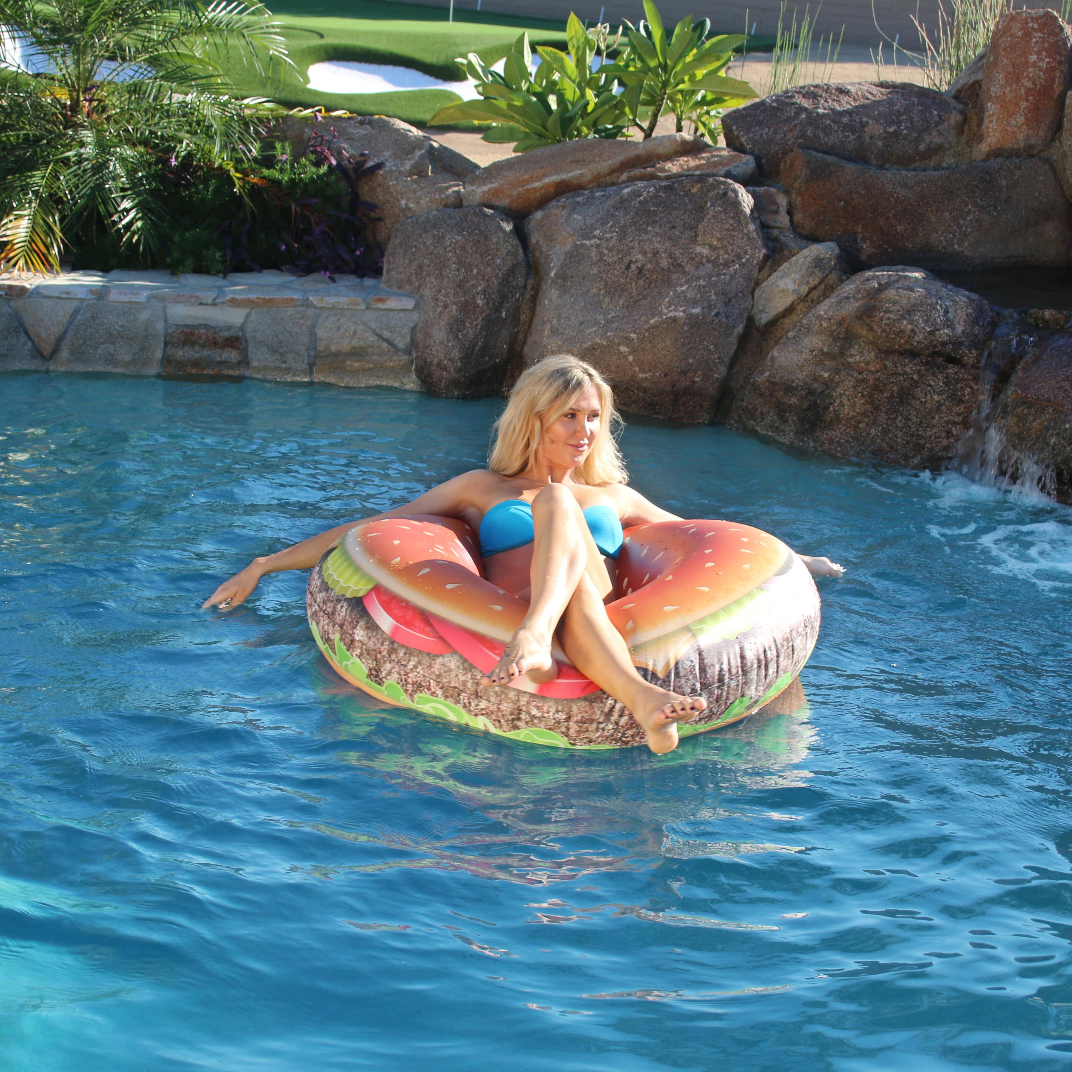 GoFloats Cheeseburger Pool Float Party Tube GoFloats 
