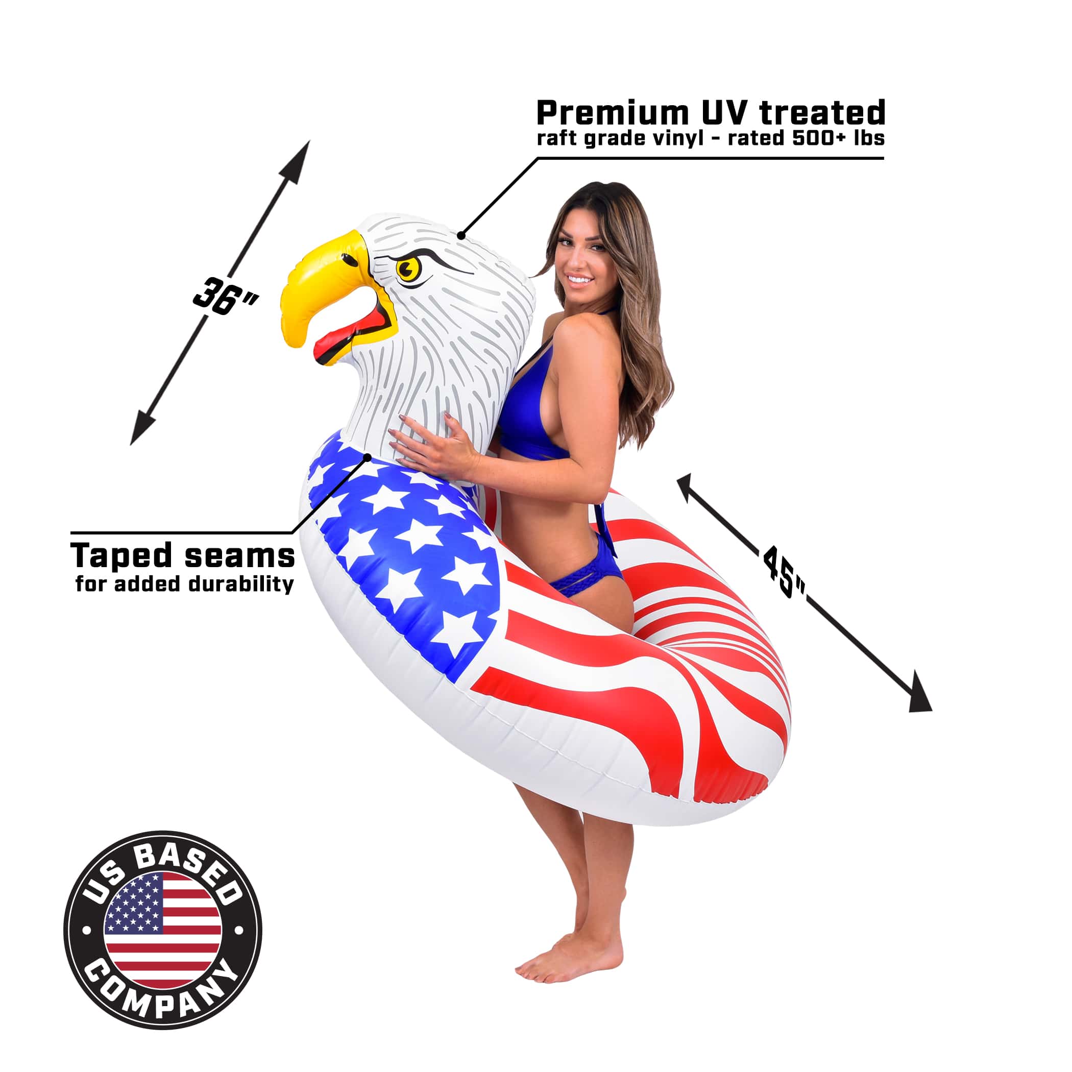 GoFloats Party Tube Inflatable Raft - American Eagle GoFloats 