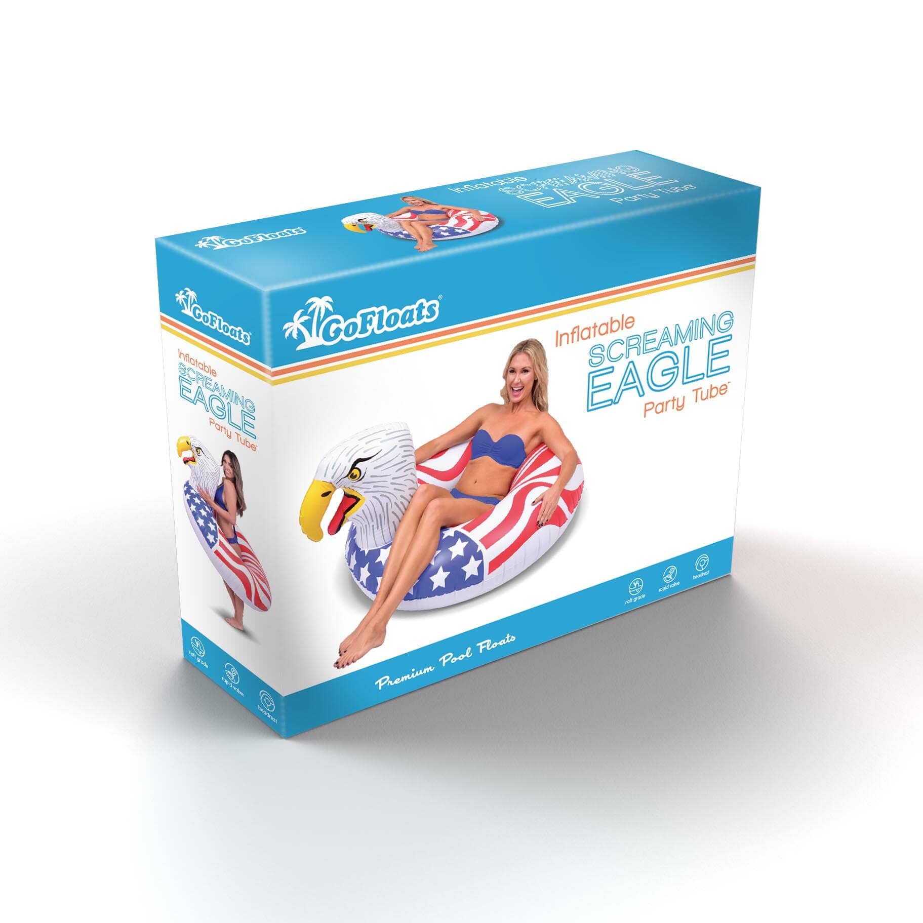 GoFloats Party Tube Inflatable Raft - American Eagle GoFloats 