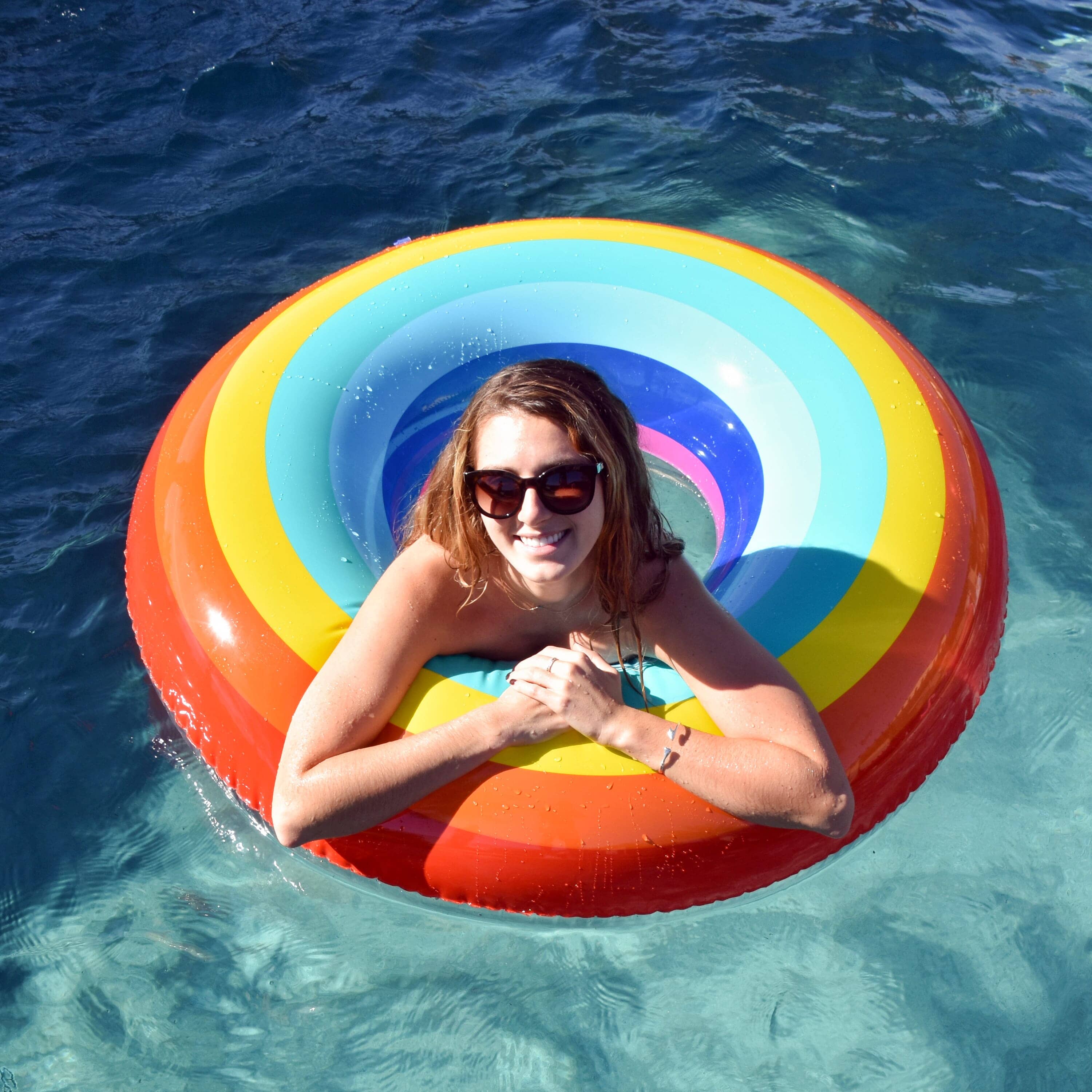 GoFloats Party Tube Inflatable Raft - Rainbow GoFloats 