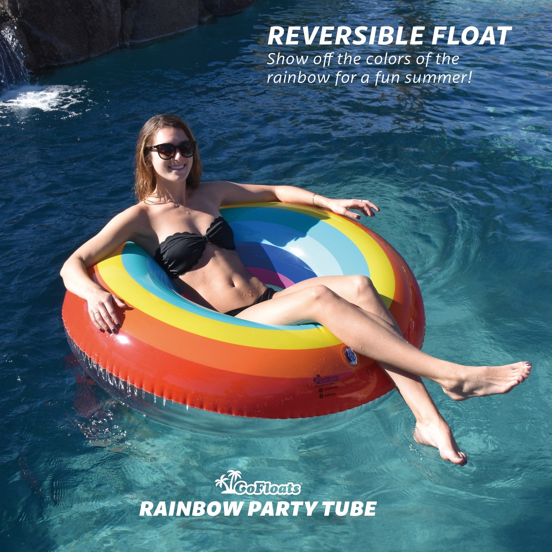GoFloats Party Tube Inflatable Raft - Rainbow GoFloats 