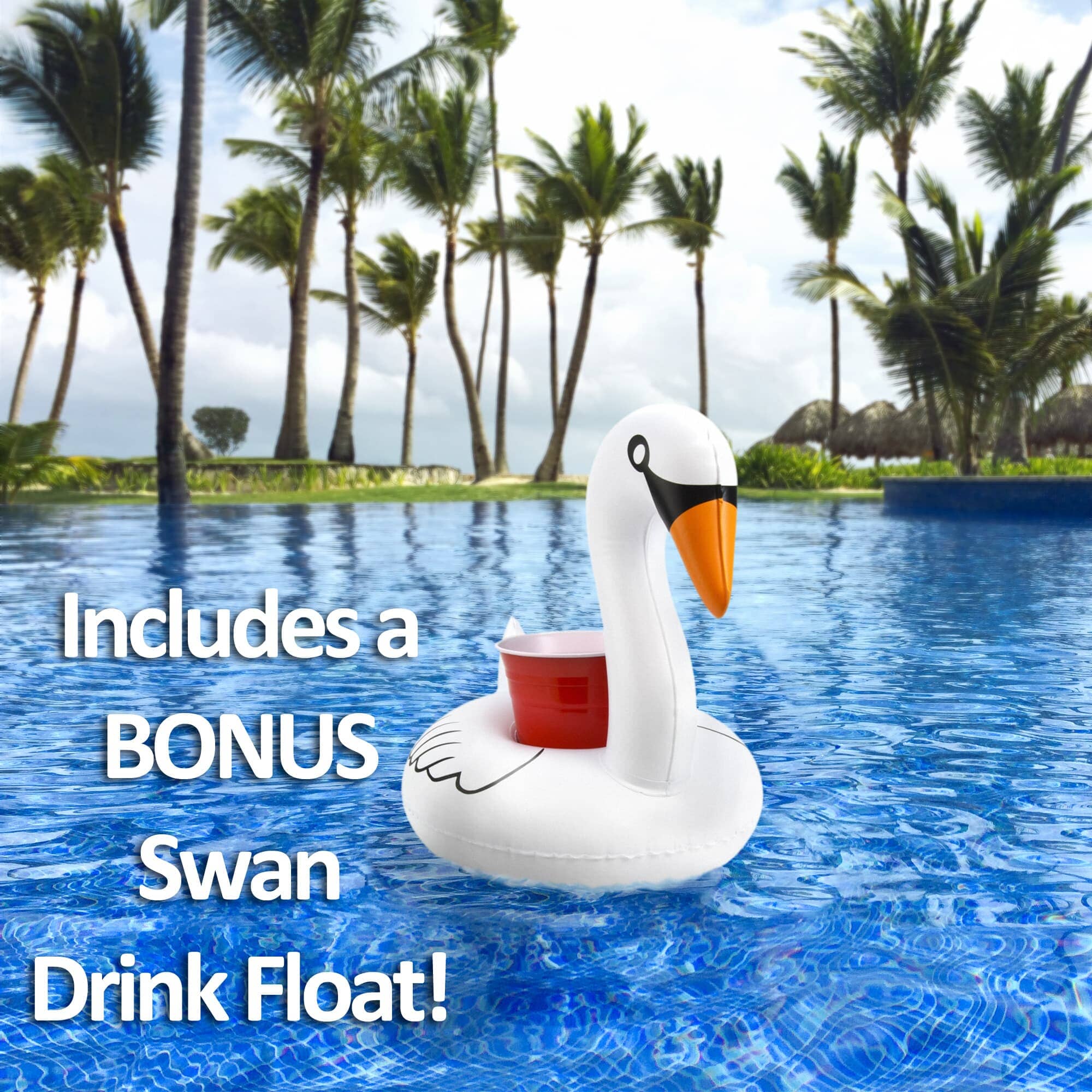 GoFloats Giant Inflatable Swan Pool Float GoFloats 