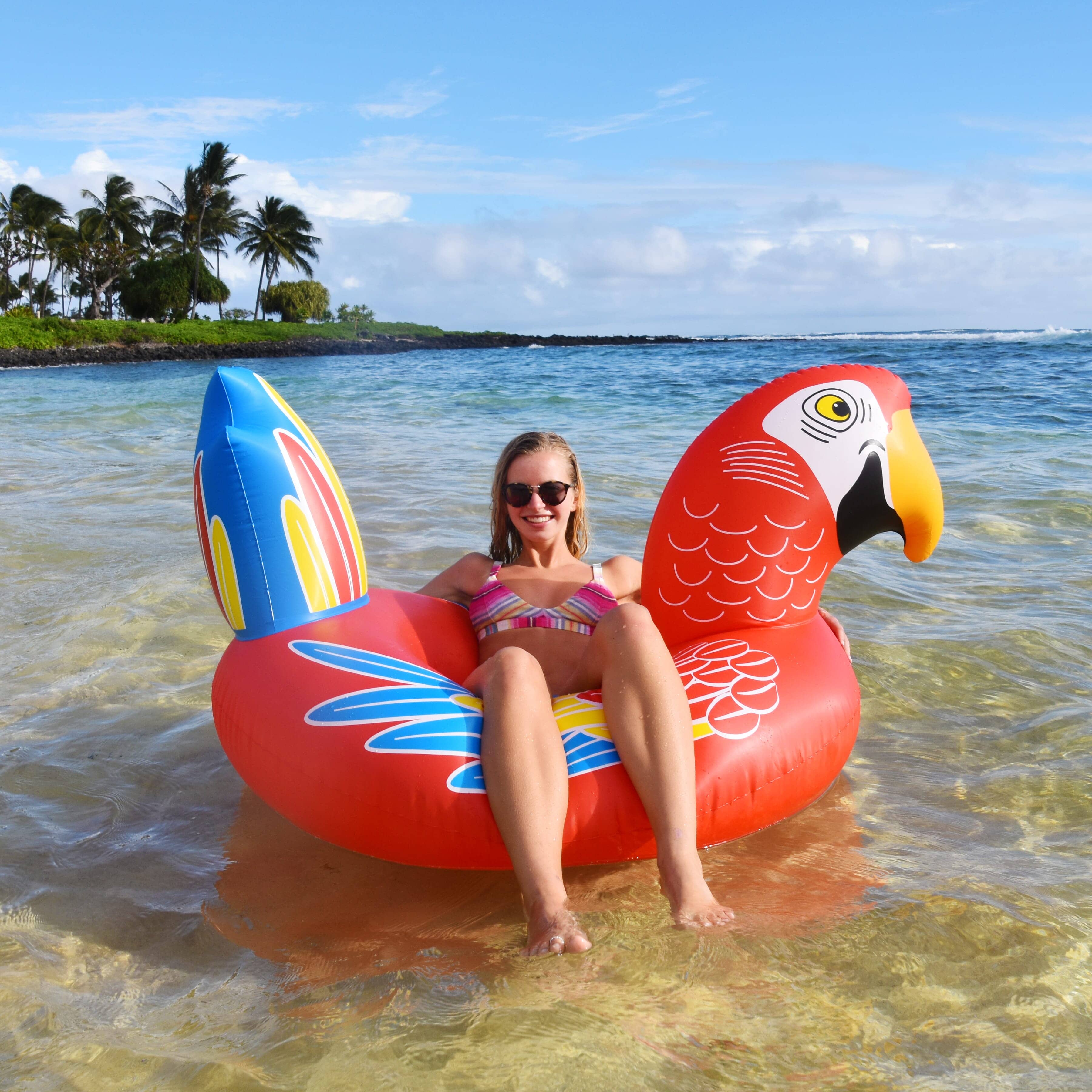 GoFloats Party Tube Inflatable Raft - Tropical Parrot GoFloats 