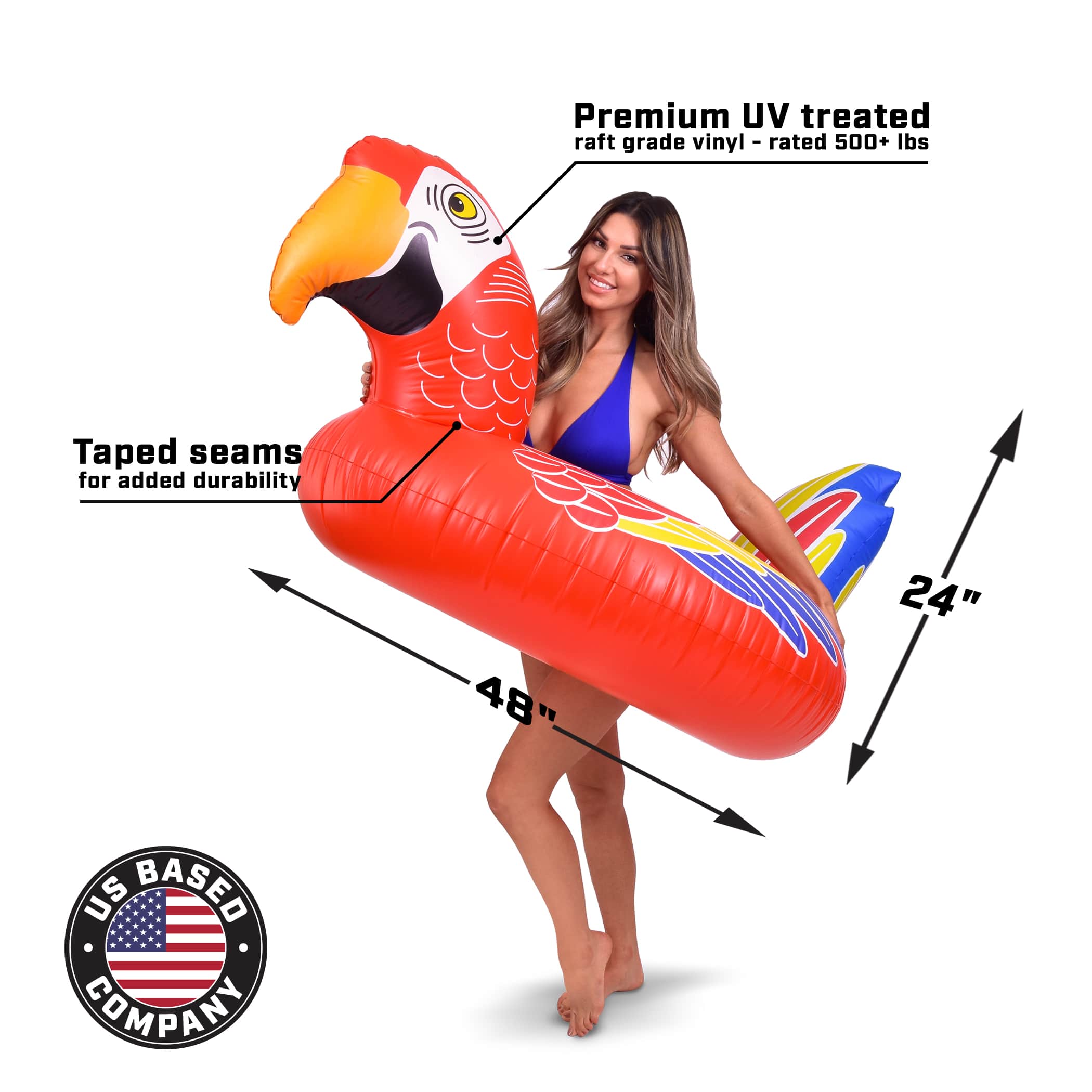 GoFloats Party Tube Inflatable Raft - Tropical Parrot GoFloats 