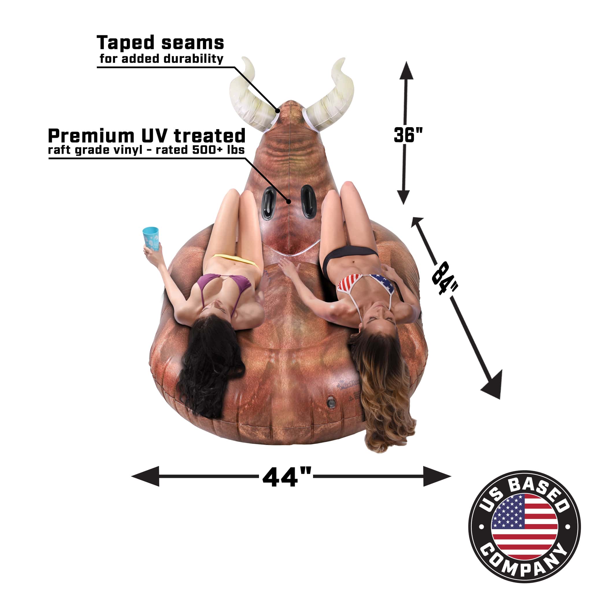 GoFloats Giant Inflatable Pool Float - Buckin' Bull GoFloats 