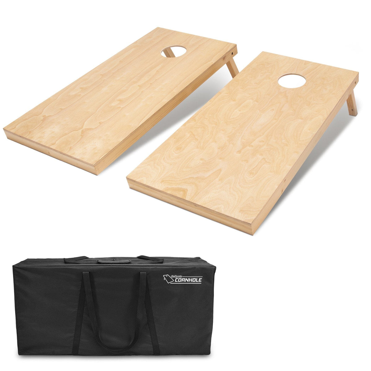 4' x 2' Stained Wood Cornhole Set Cornhole GoSports Cornhole Natural 