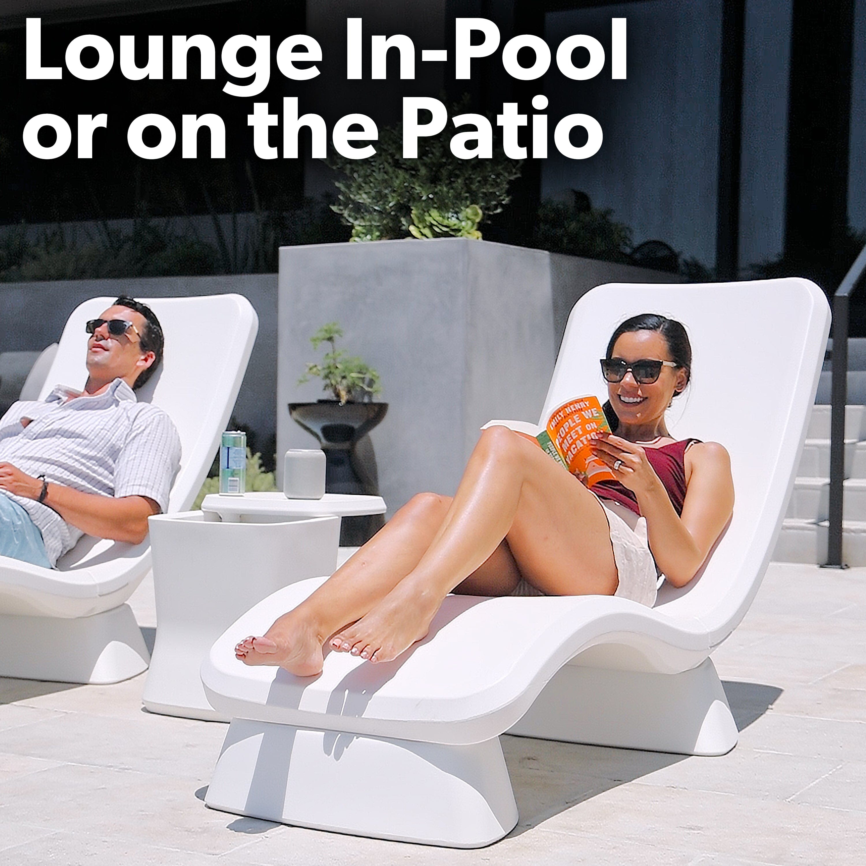 GoSports Coast Modern in Pool Lounge Chair - Waterproof & Weighted Chaise Lounger - Outdoor Furniture for Patio or in Baja Shelf PlayGoSports.com 