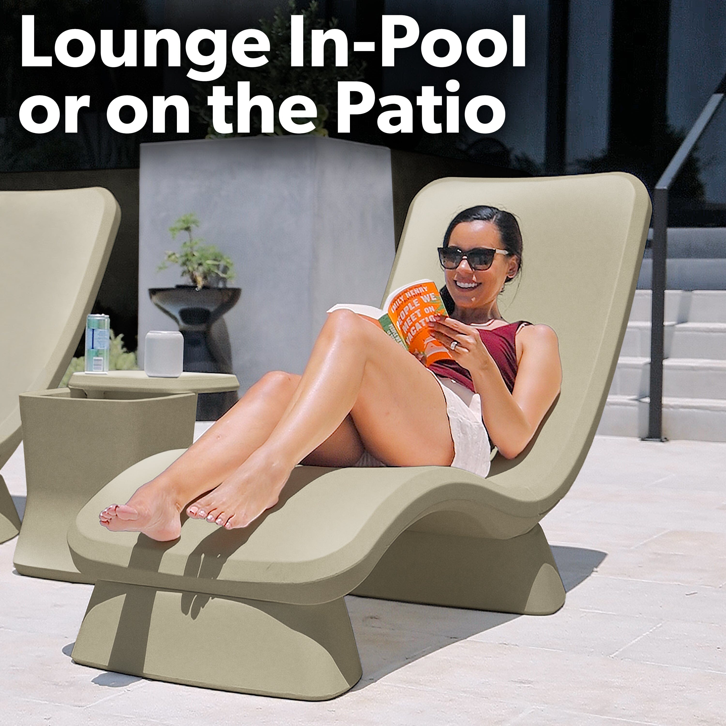 GoSports Coast Modern in Pool Lounge Chair - Waterproof & Weighted Chaise Lounger - Outdoor Furniture for Patio or in Baja Shelf PlayGoSports.com 