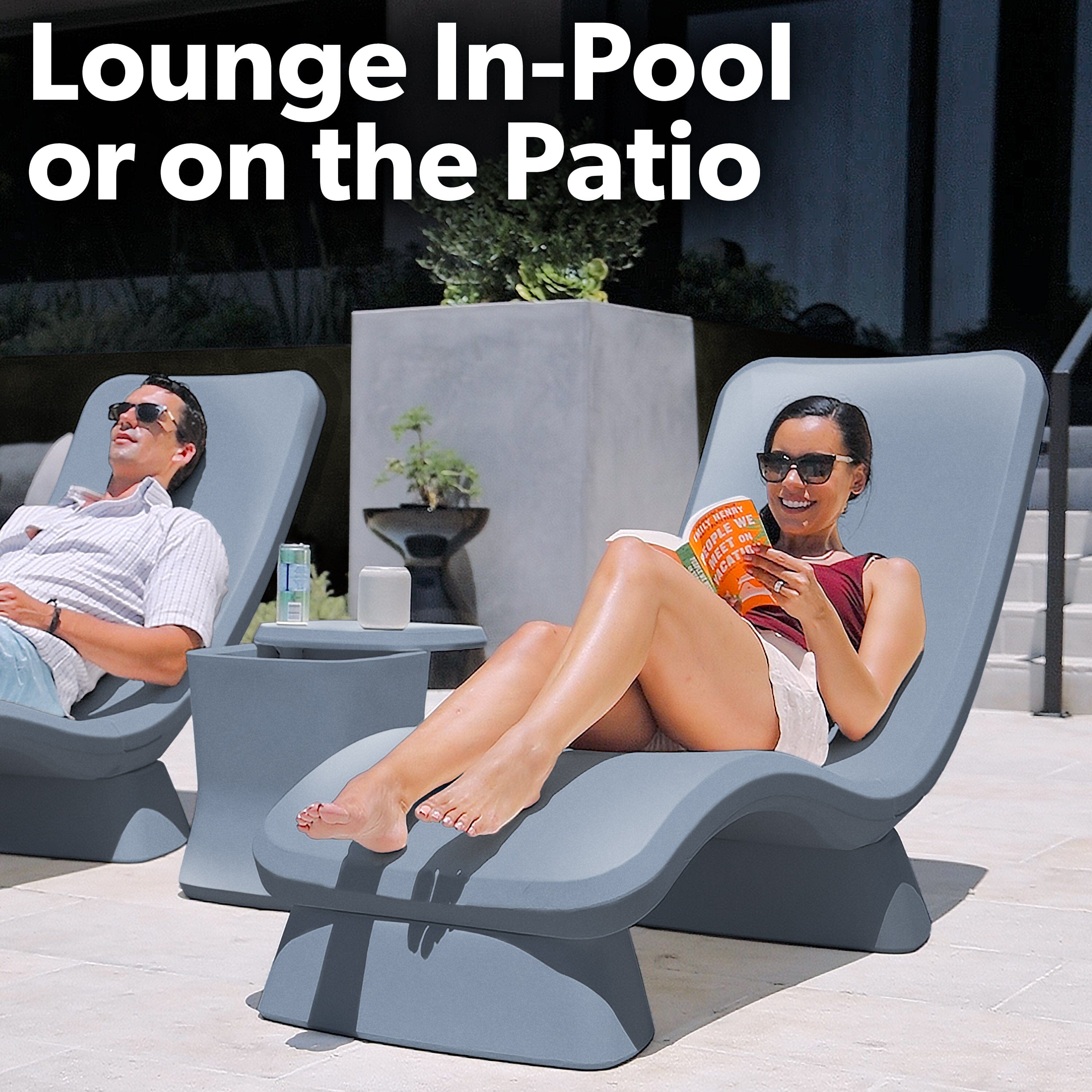 GoSports Coast Modern in Pool Lounge Chair - Waterproof & Weighted Chaise Lounger - Outdoor Furniture for Patio or in Baja Shelf PlayGoSports.com 