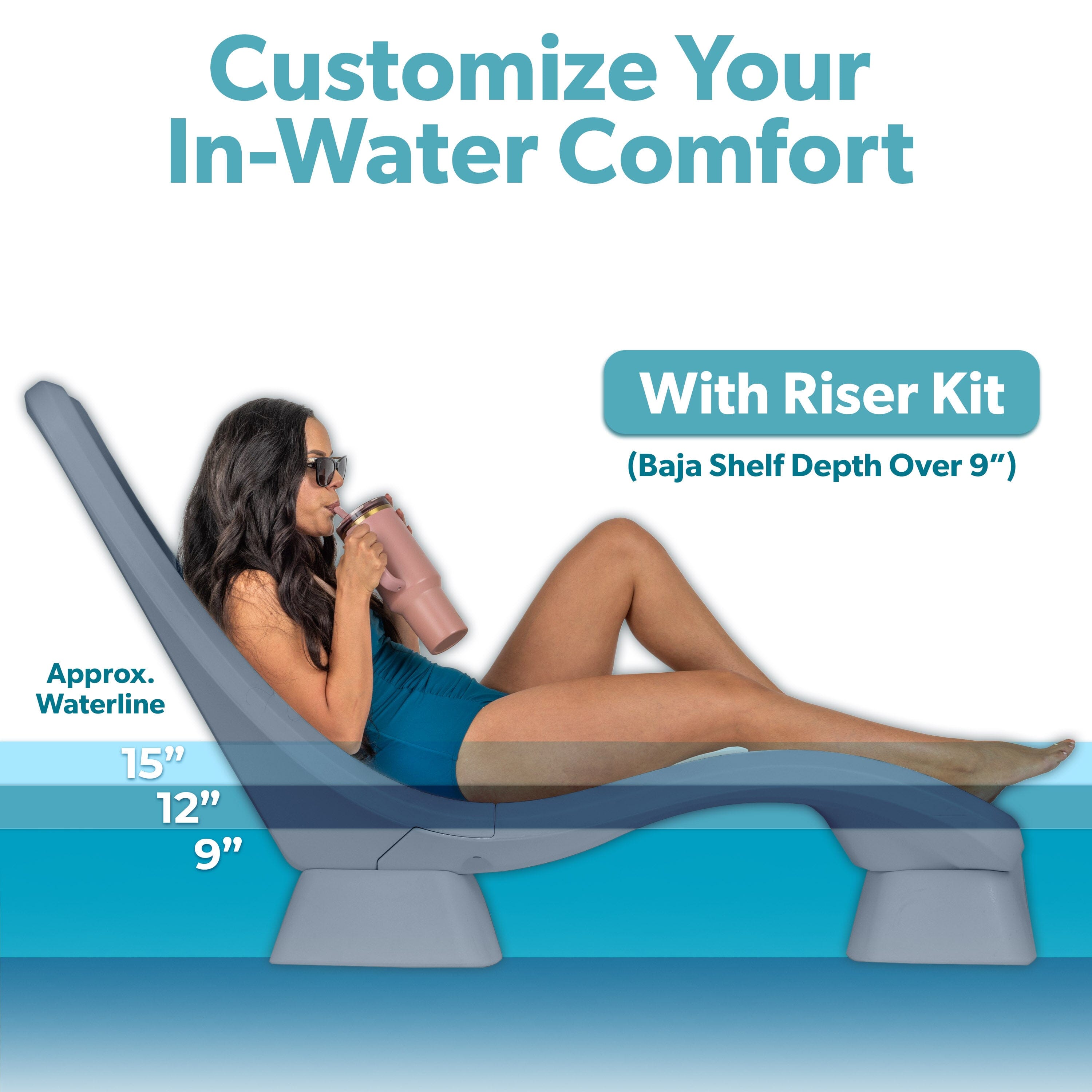GoSports Coast Modern in Pool Lounge Chair - Waterproof & Weighted Chaise Lounger - Outdoor Furniture for Patio or in Baja Shelf PlayGoSports.com 