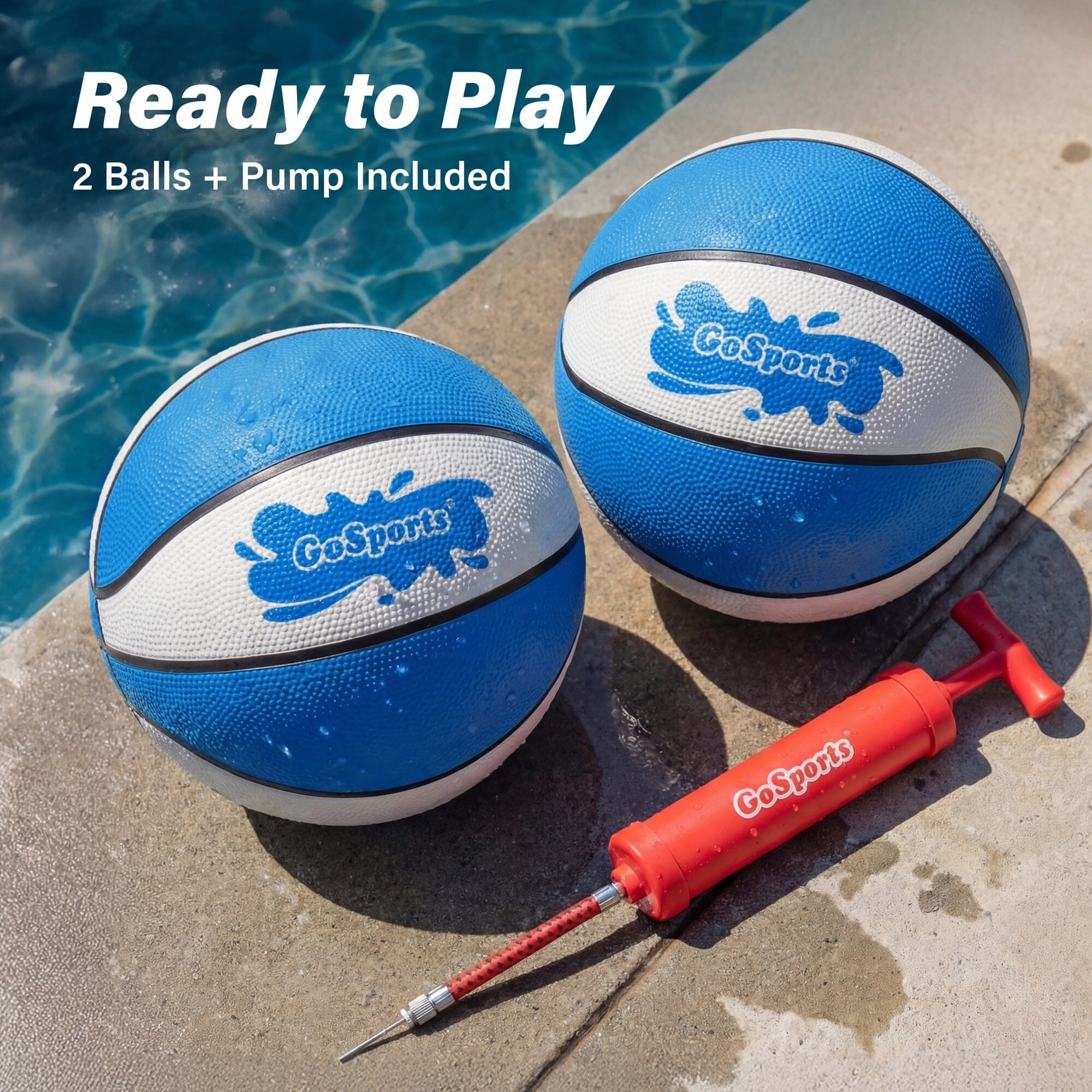 GoSports Water Basketballs 2 Pack - Choose Between Size 3 and Size 6, Great for Swimming Pool Basketball Hoops Pool Toy GoSports 