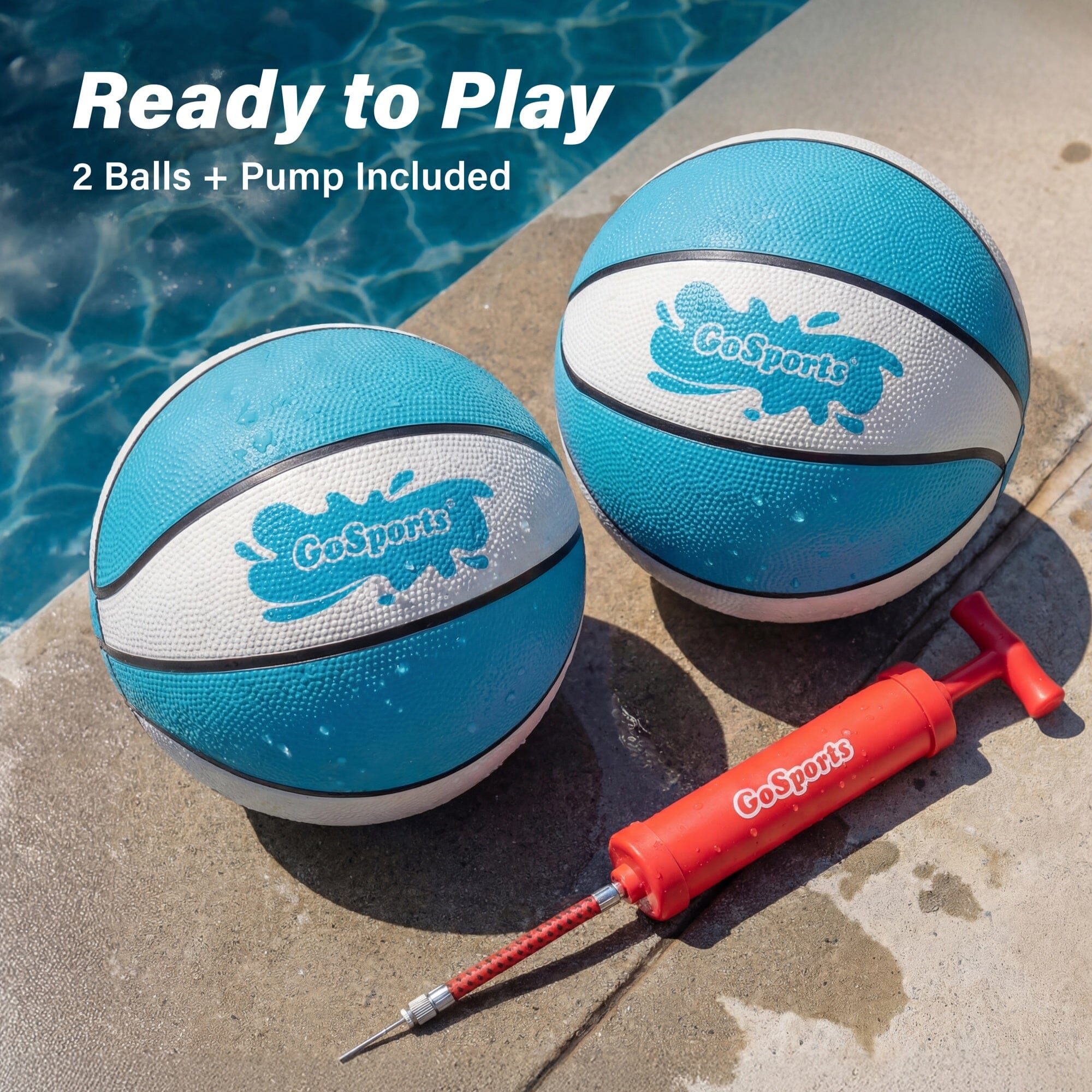 GoSports Water Basketballs 2 Pack - Choose Between Size 3 and Size 6, Great for Swimming Pool Basketball Hoops Pool Toy GoSports 