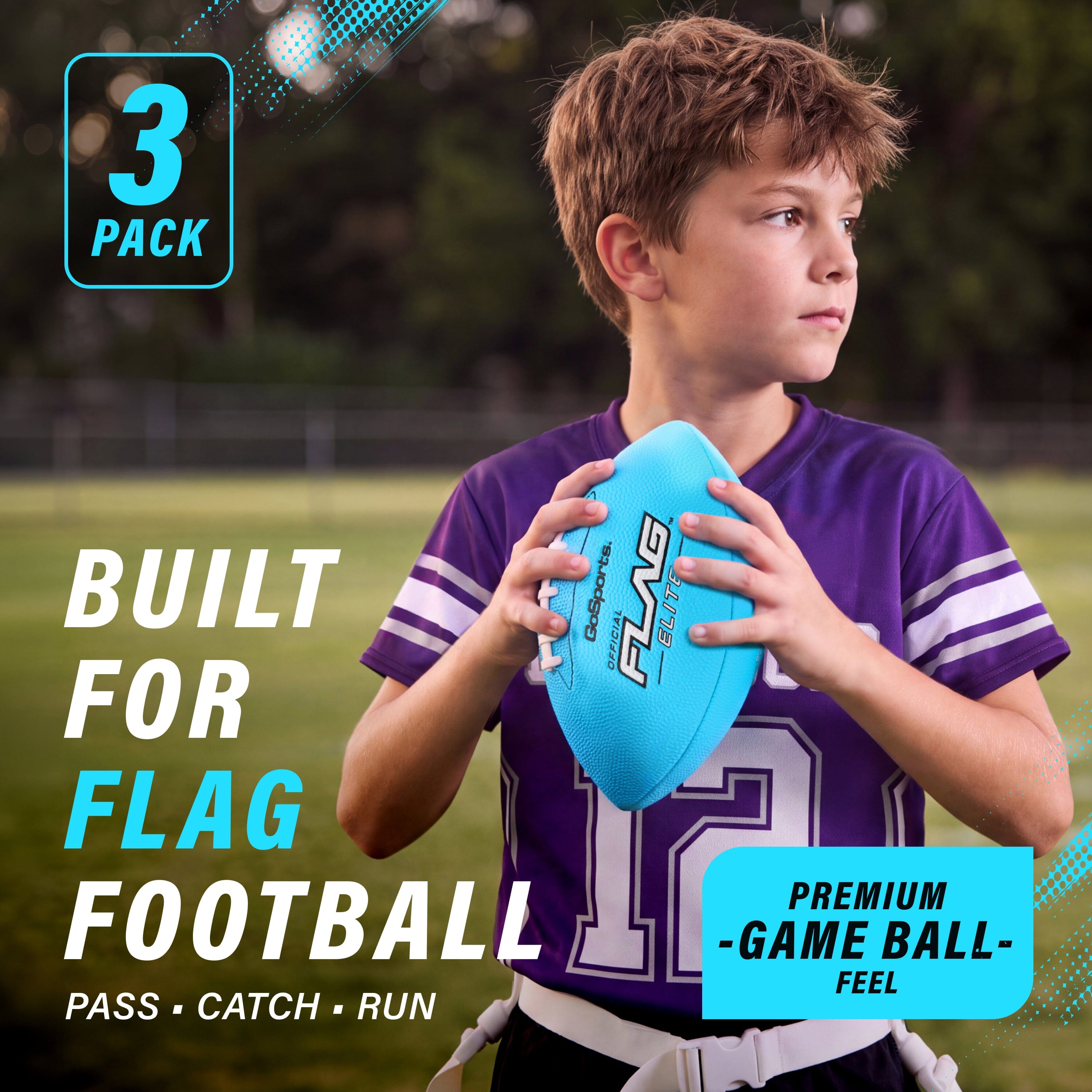 Elite Pro Grip Mini Flag Football Balls, Single or 3-pk GoSports Football 