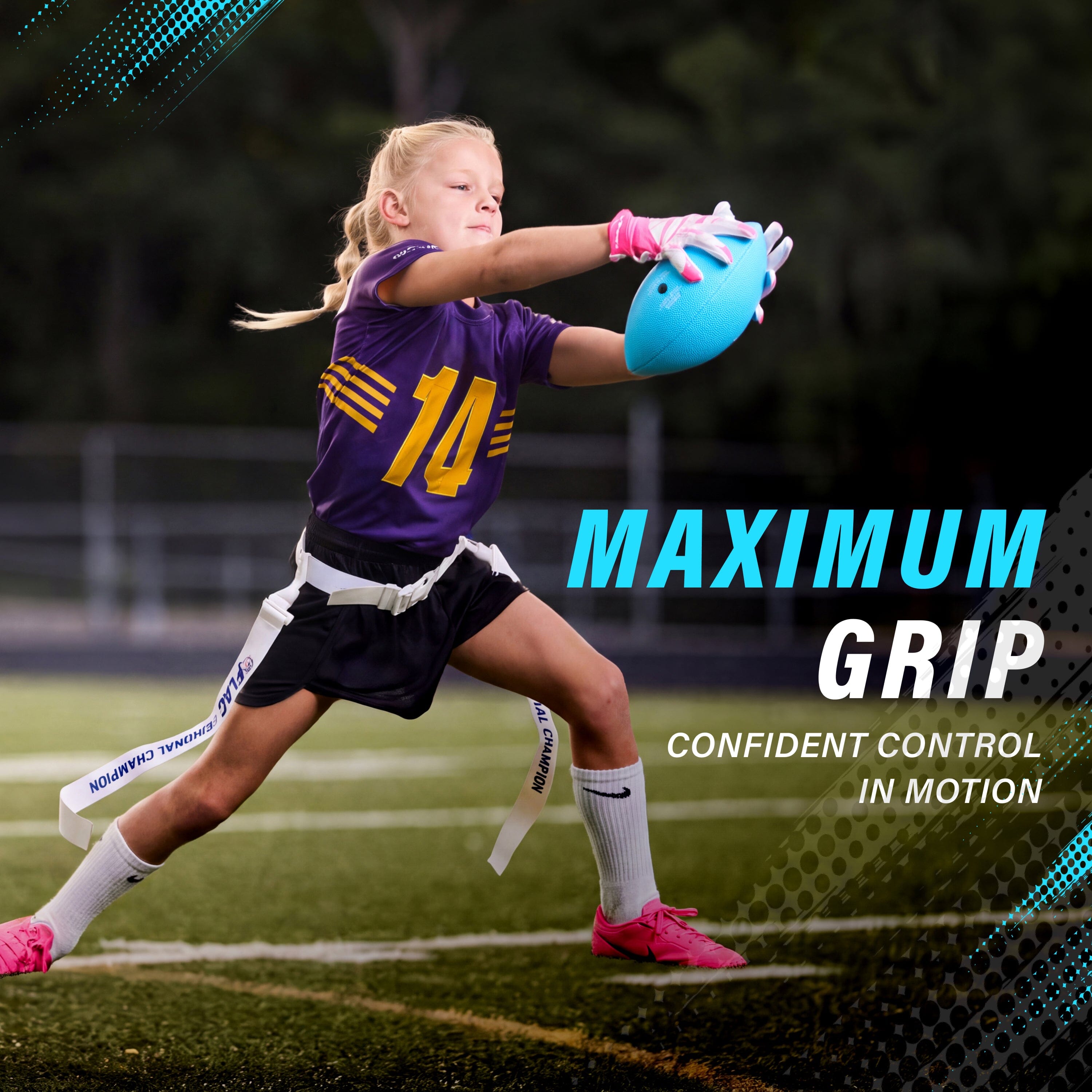 Elite Pro Grip Mini Flag Football Balls, Single or 3-pk GoSports Football 