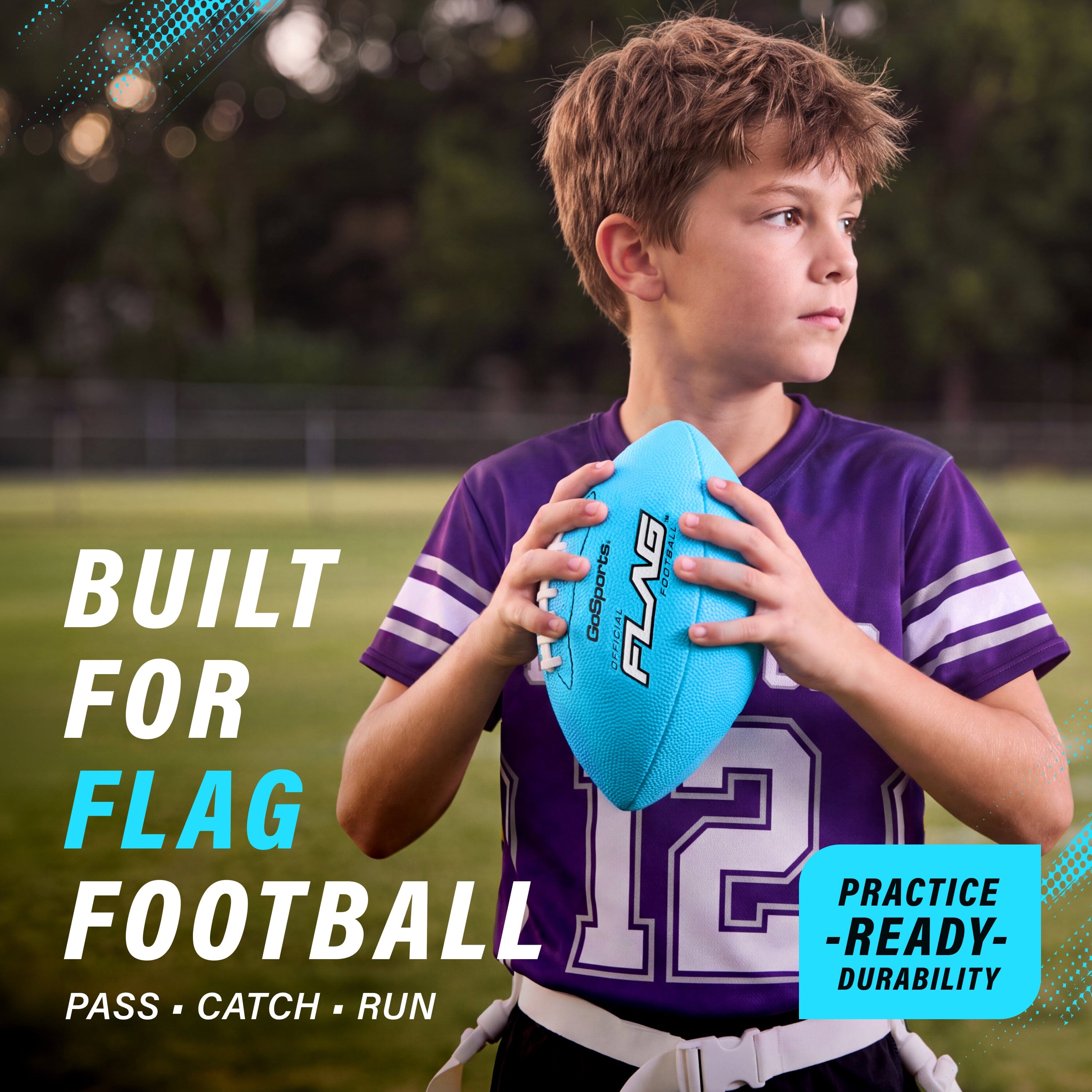 Elite Pro Grip Youth Flag Football Ball, Single or 3-pk GoSports Football 