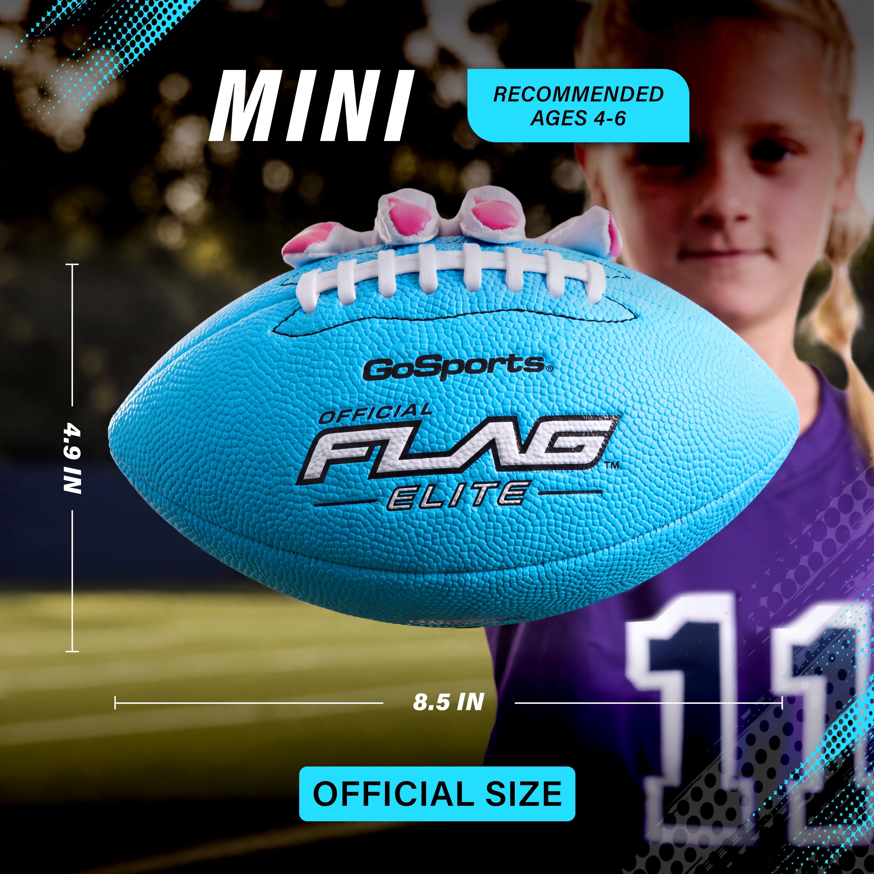Elite Pro Grip Mini Flag Football Balls, Single or 3-pk GoSports Football 