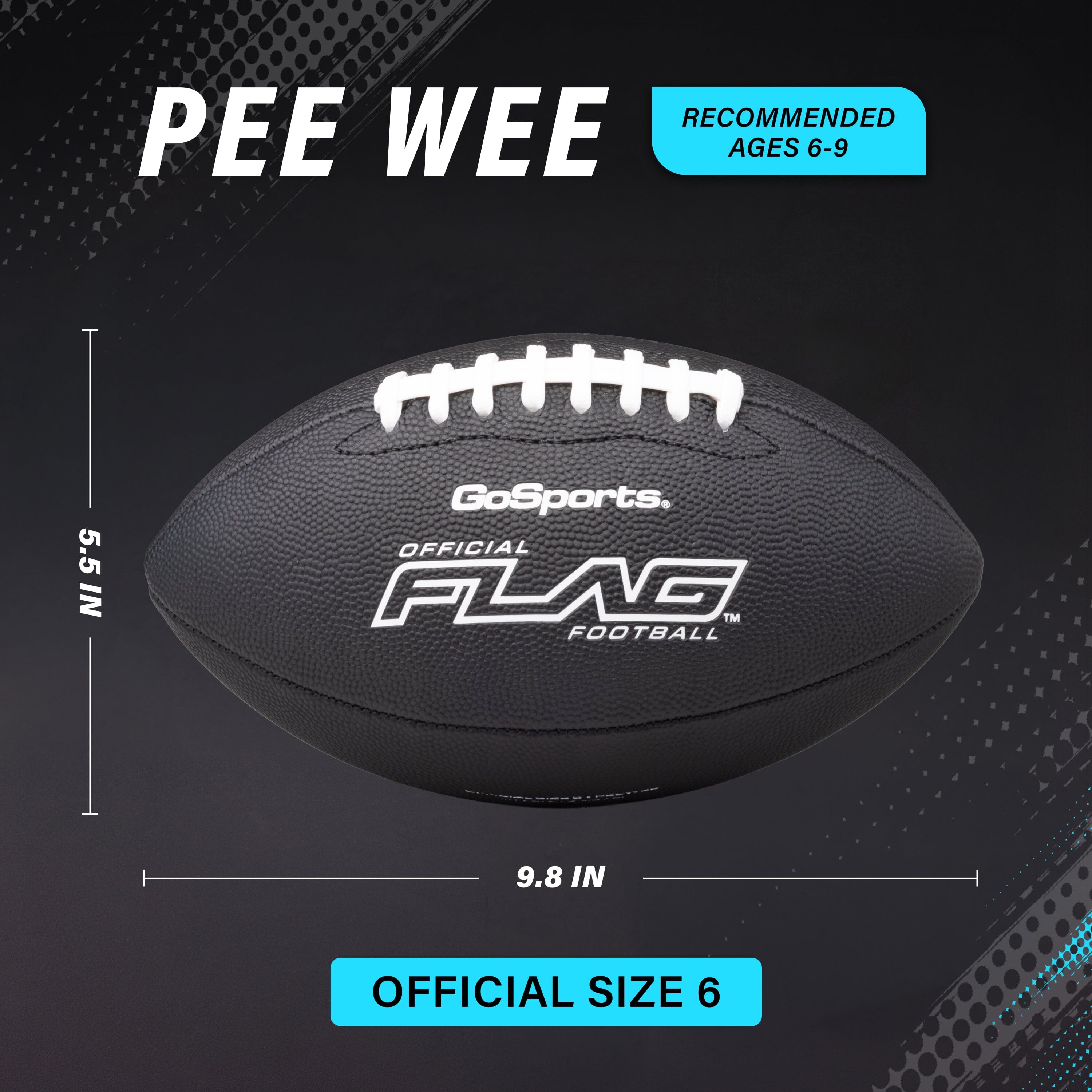 Composite Pee Wee Flag Football Balls, Single or 3-pk GoSports Football 