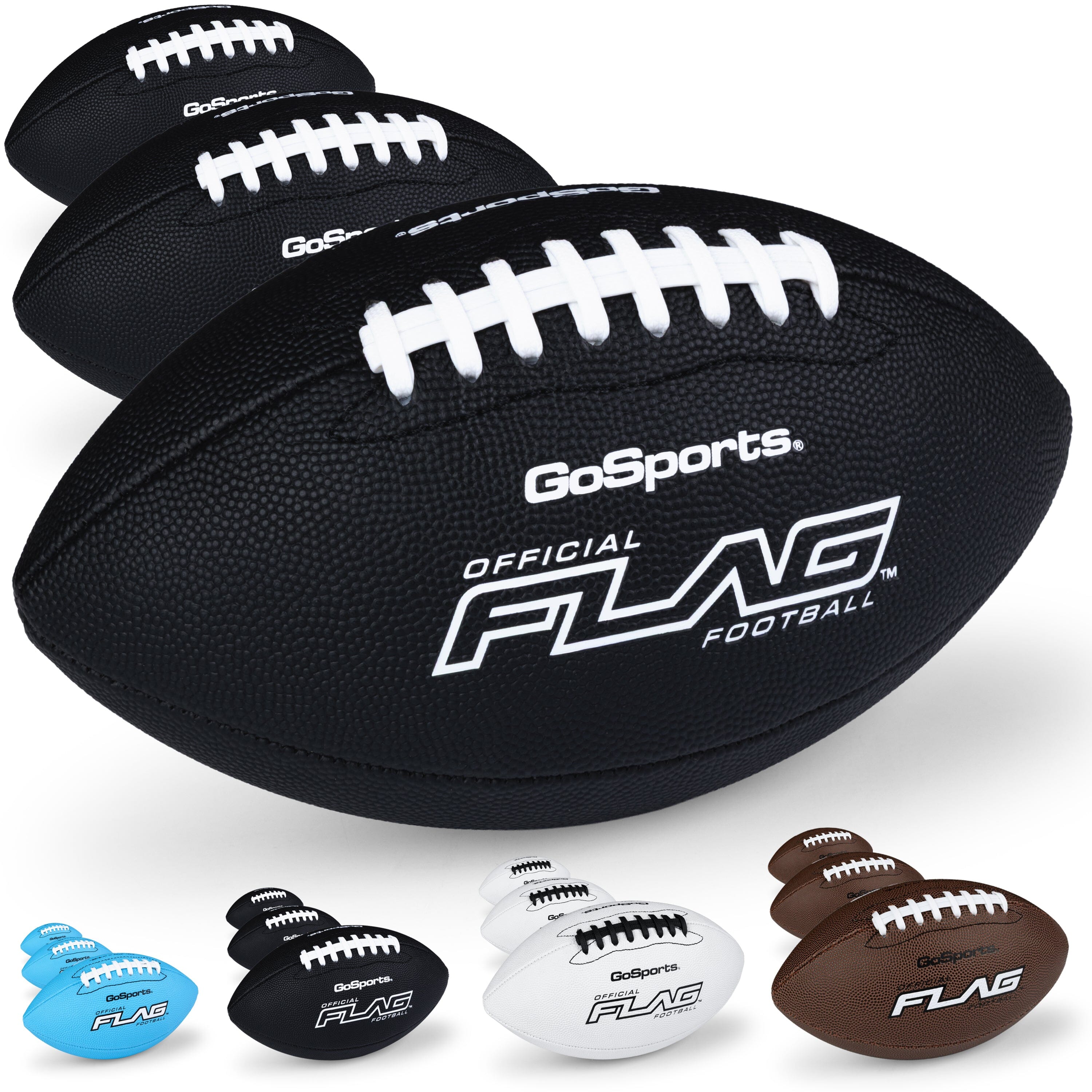 Composite Pee Wee Flag Football Balls, Single or 3-pk GoSports Football 3-pk 