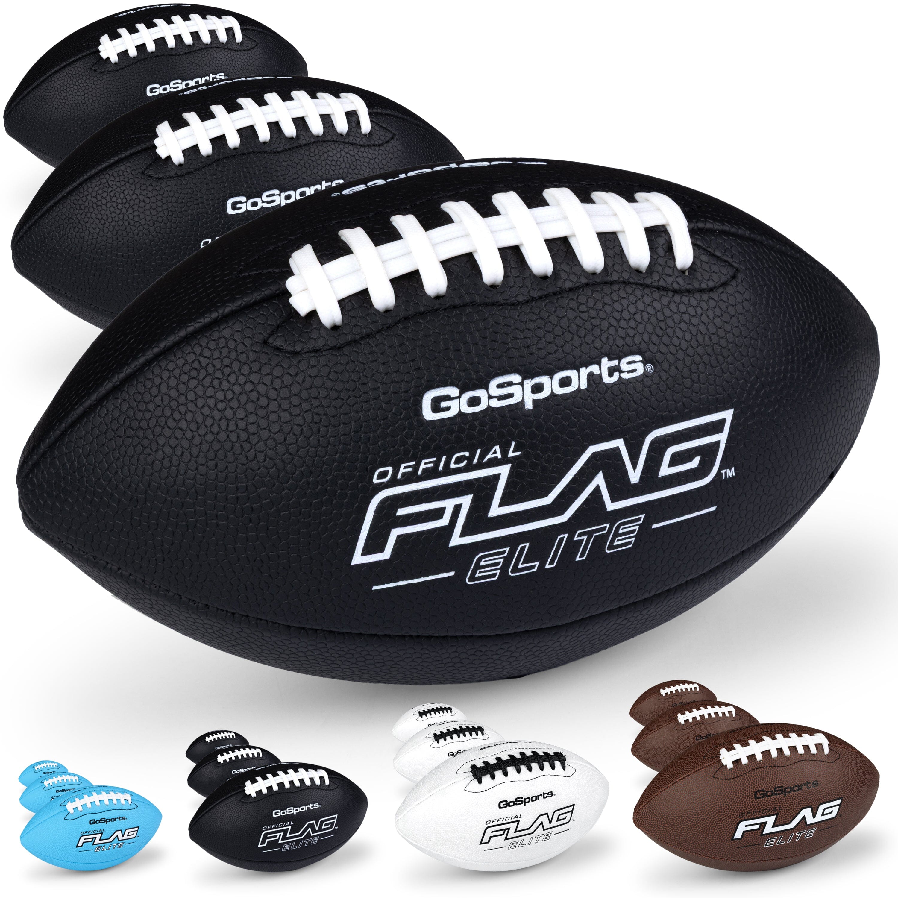 Elite Pro Grip Pee Wee Flag Football Balls, Single or 3-pk GoSports Football 3-pk 
