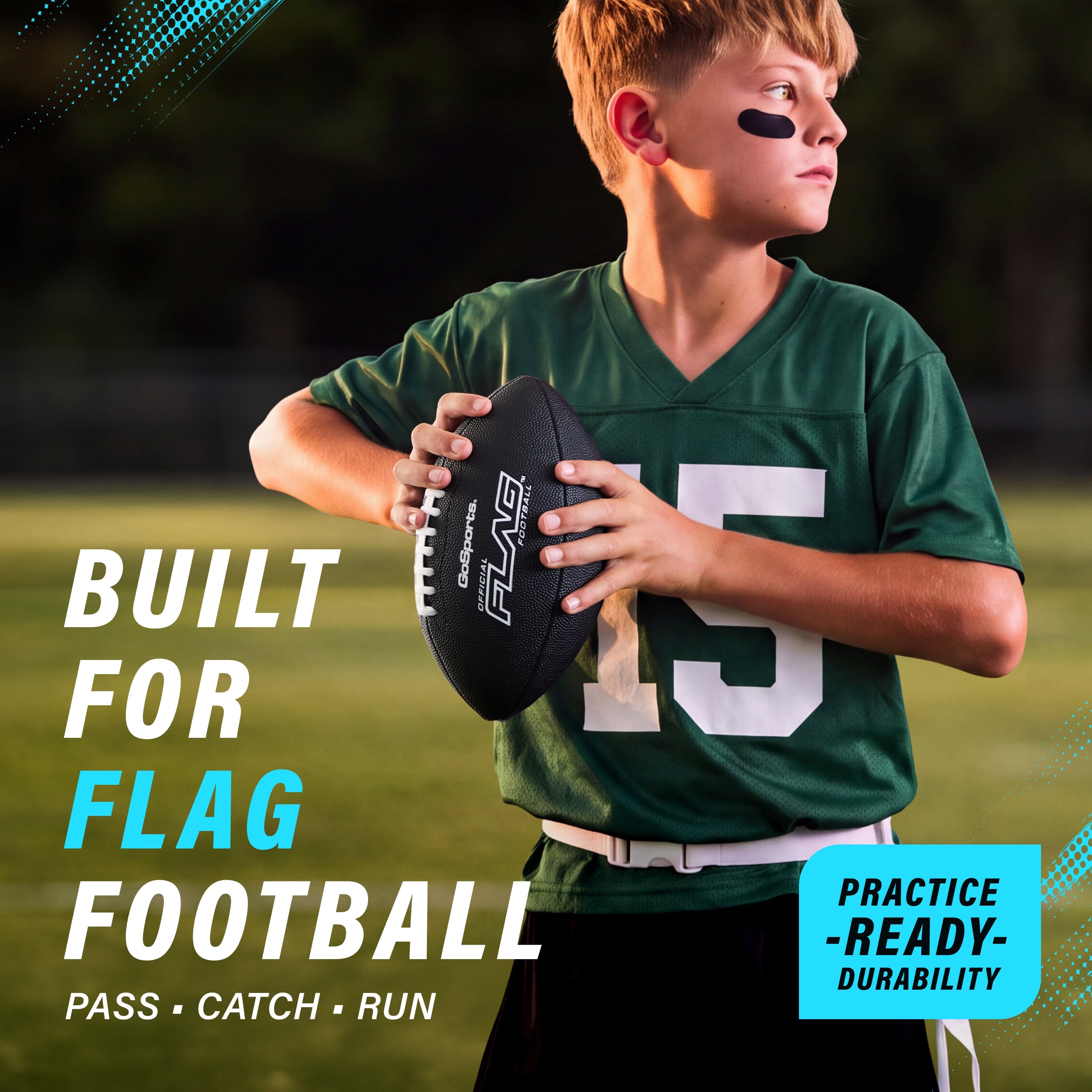 Composite Pee Wee Flag Football Balls, Single or 3-pk GoSports Football 
