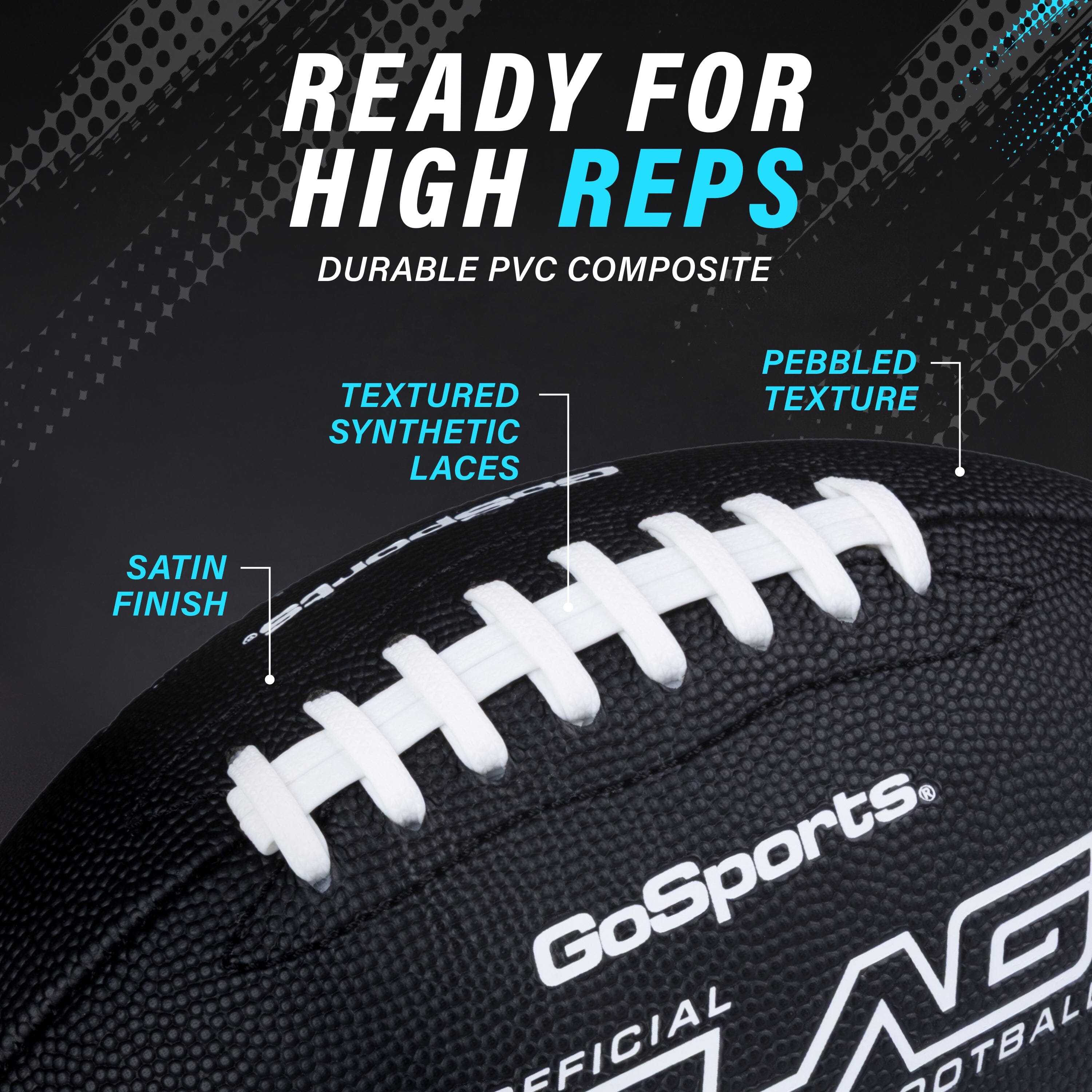 Composite Pee Wee Flag Football Balls, Single or 3-pk GoSports Football 