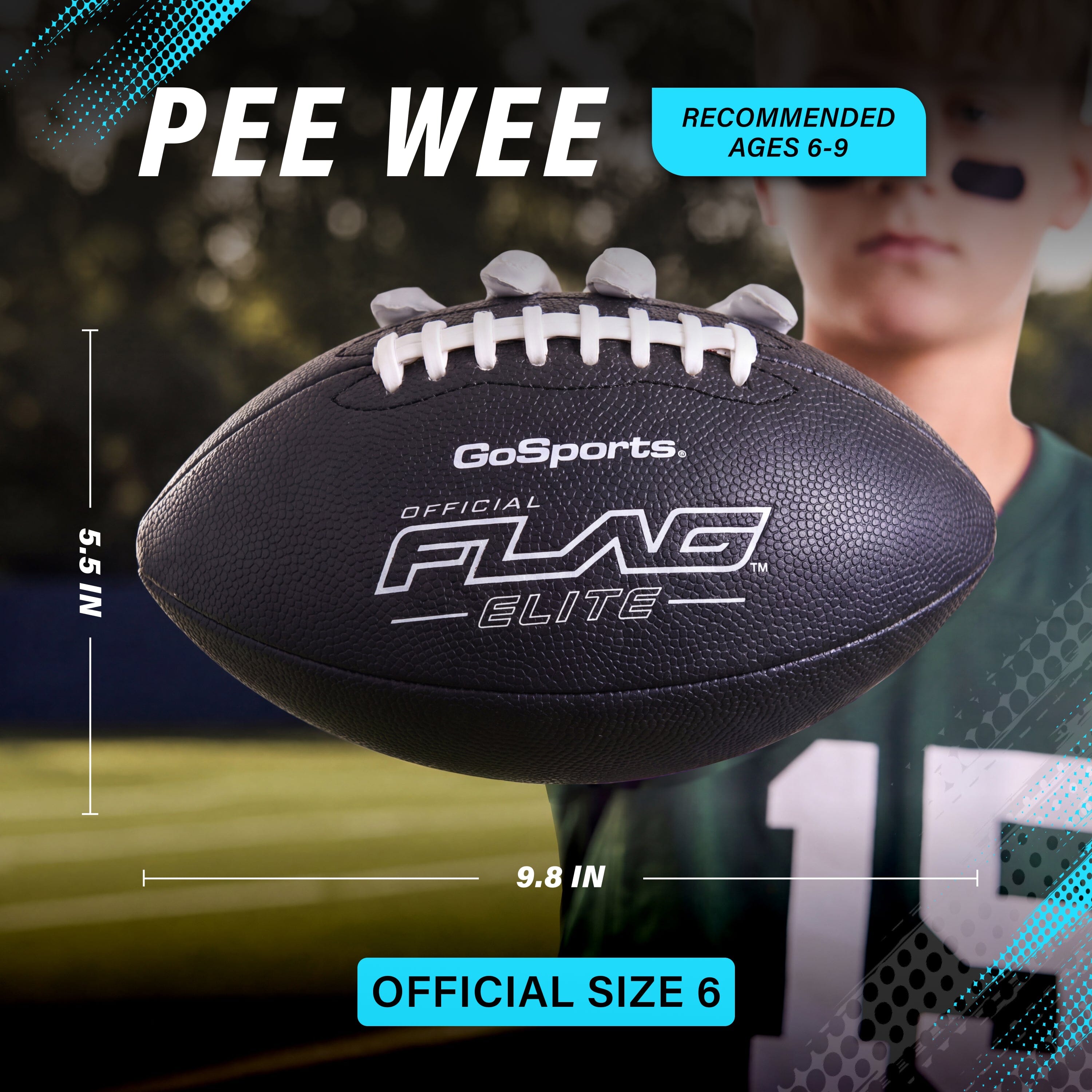 Elite Pro Grip Pee Wee Flag Football Balls, Single or 3-pk GoSports Football 