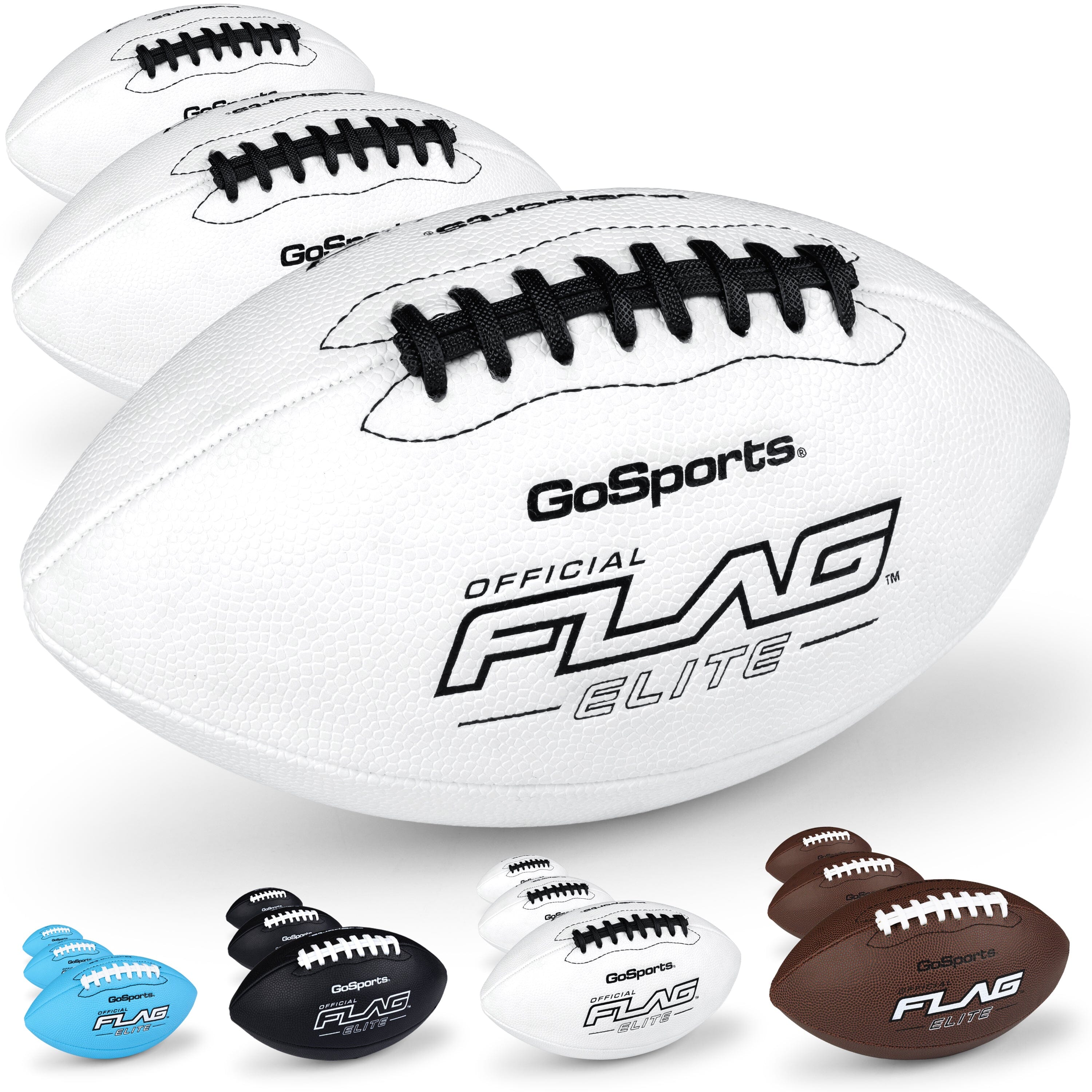 Elite Pro Grip Junior Flag Football Balls, Single or 3-pk GoSports Football 3-pk 