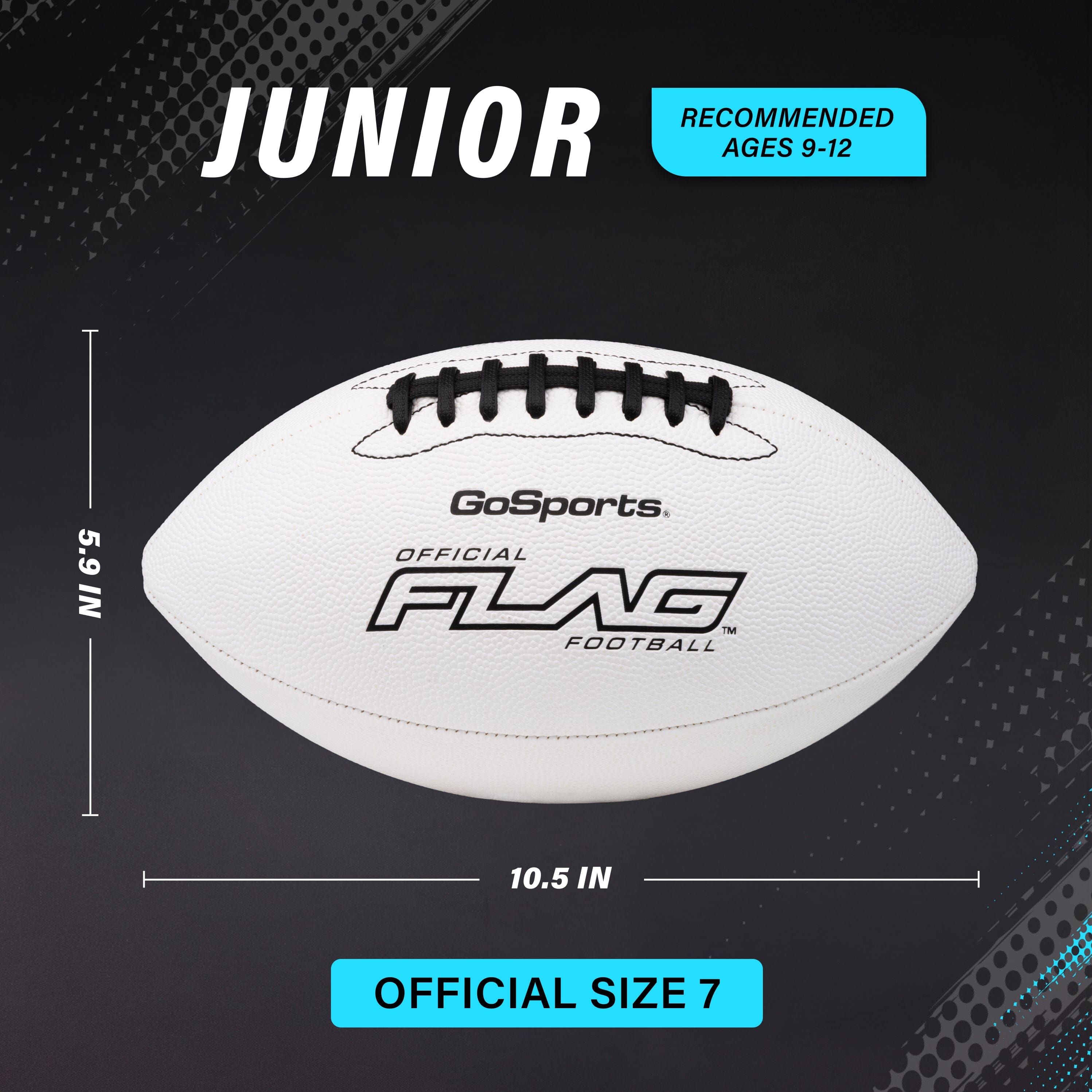 Composite Junior Flag Football Balls, Single or 3-pk GoSports Football 