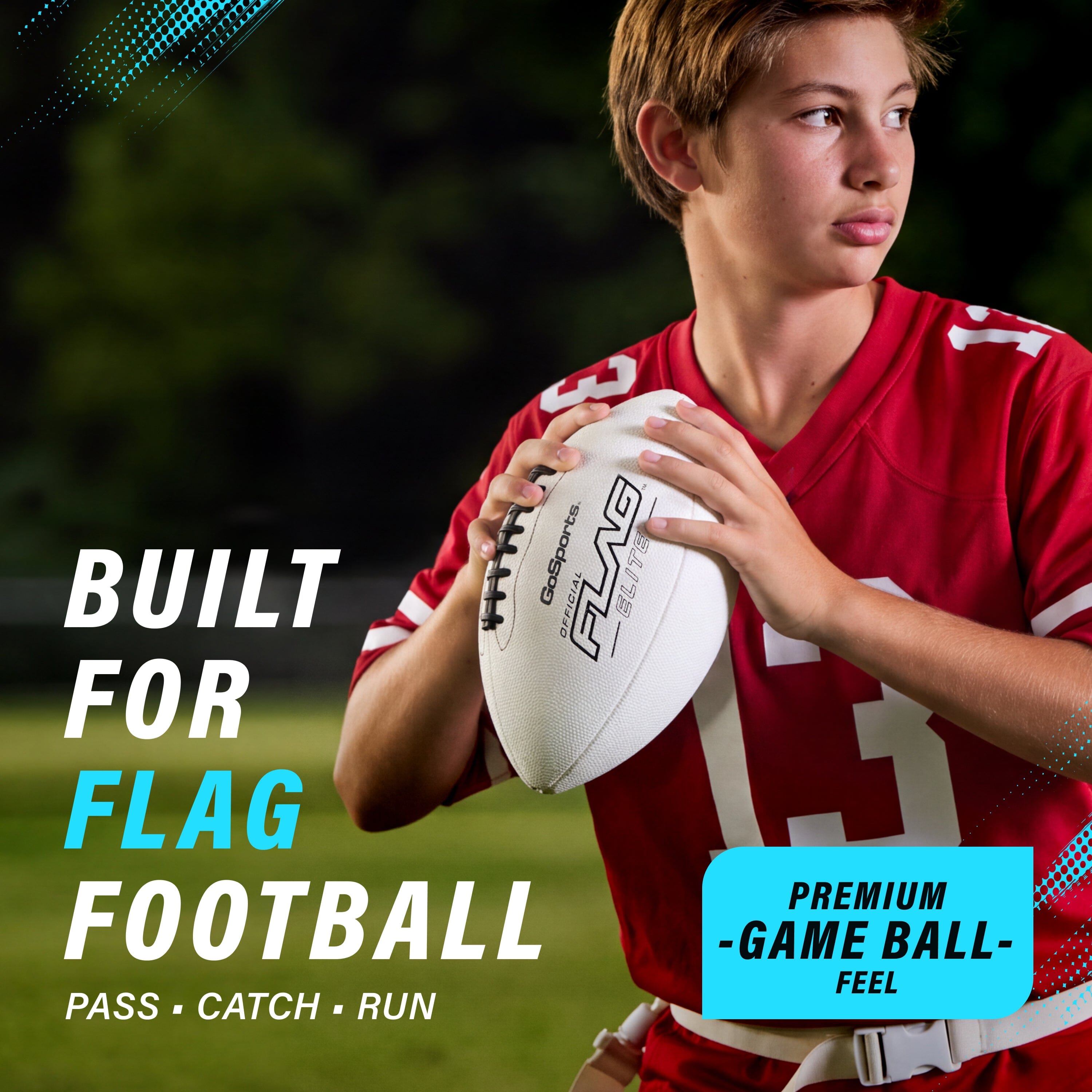 Elite Pro Grip Junior Flag Football Balls, Single or 3-pk GoSports Football 