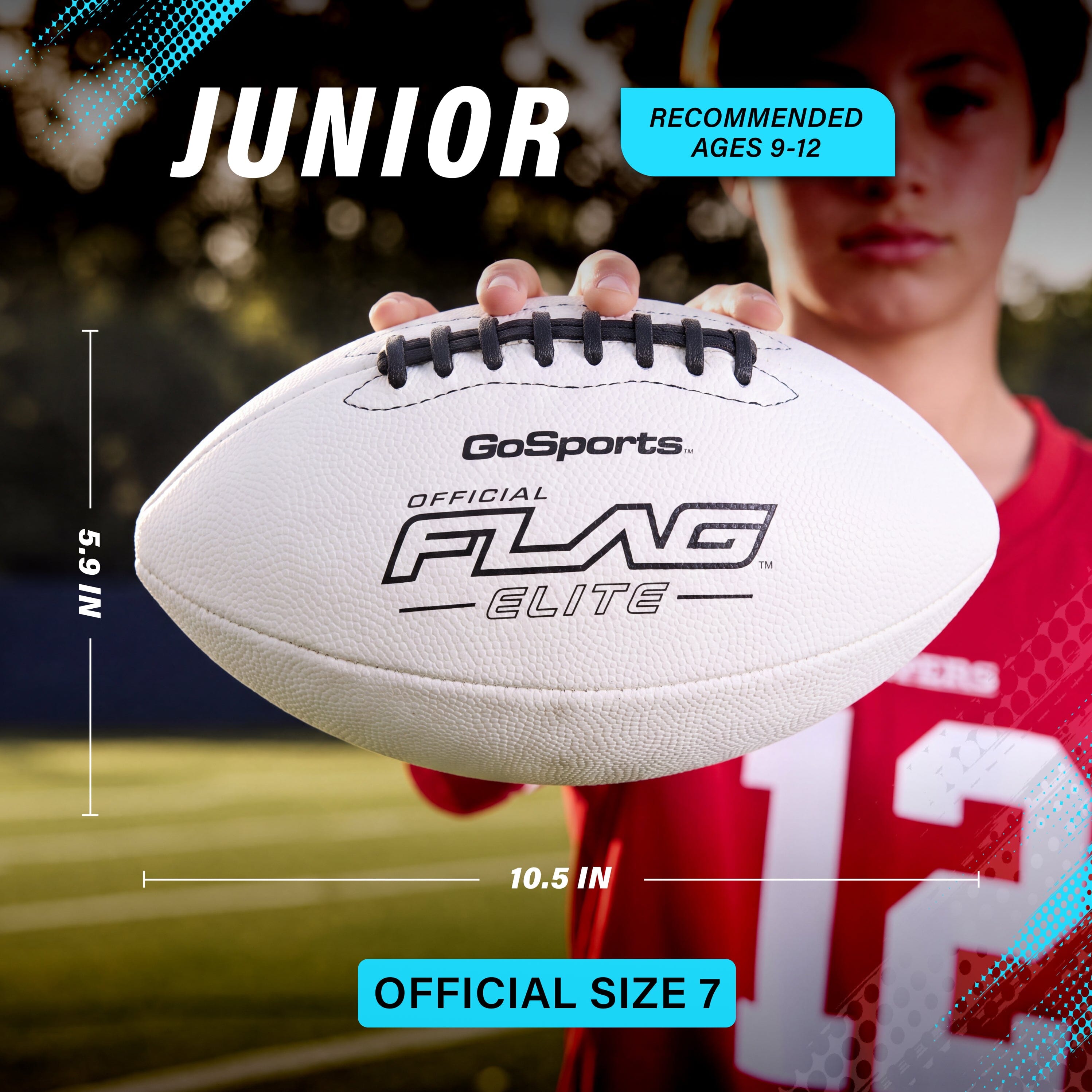 Elite Pro Grip Junior Flag Football Balls, Single or 3-pk GoSports Football 