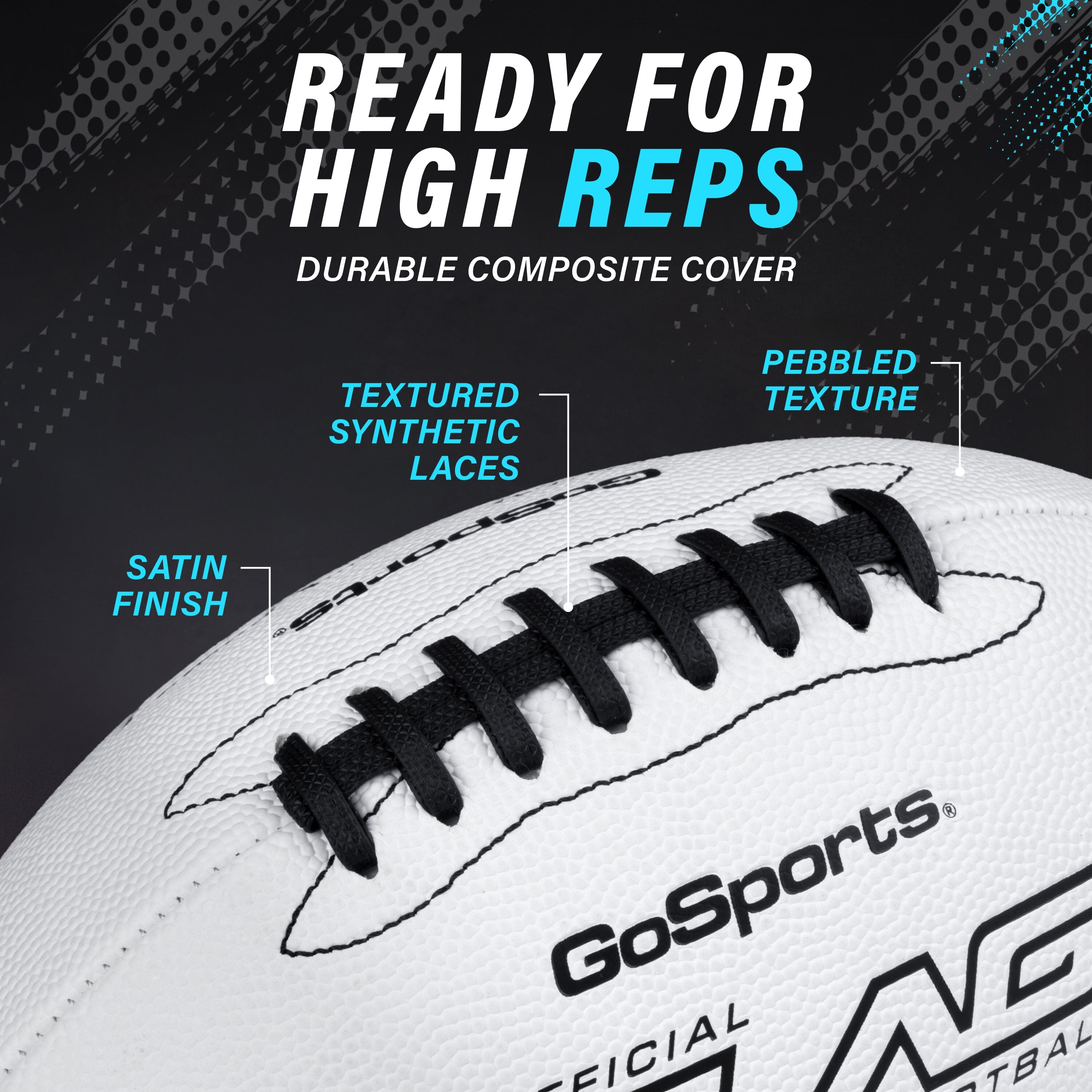 Composite Junior Flag Football Balls, Single or 3-pk GoSports Football 